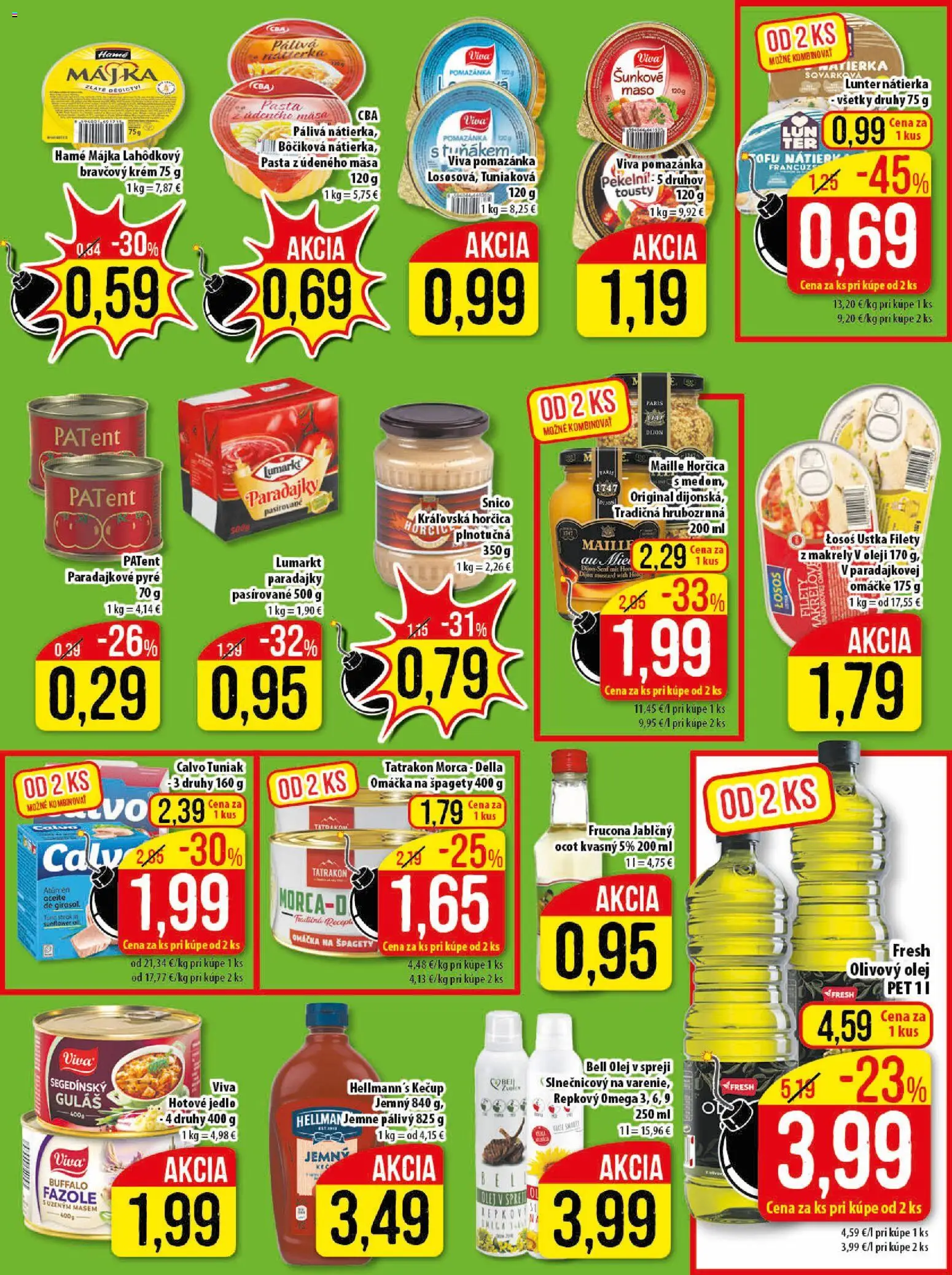 Nové Klas akcie – leták je platný od 23.03.2026 | Strana: 18 | Produkty: Tuniak, Omáčka, Ocot, Špagety