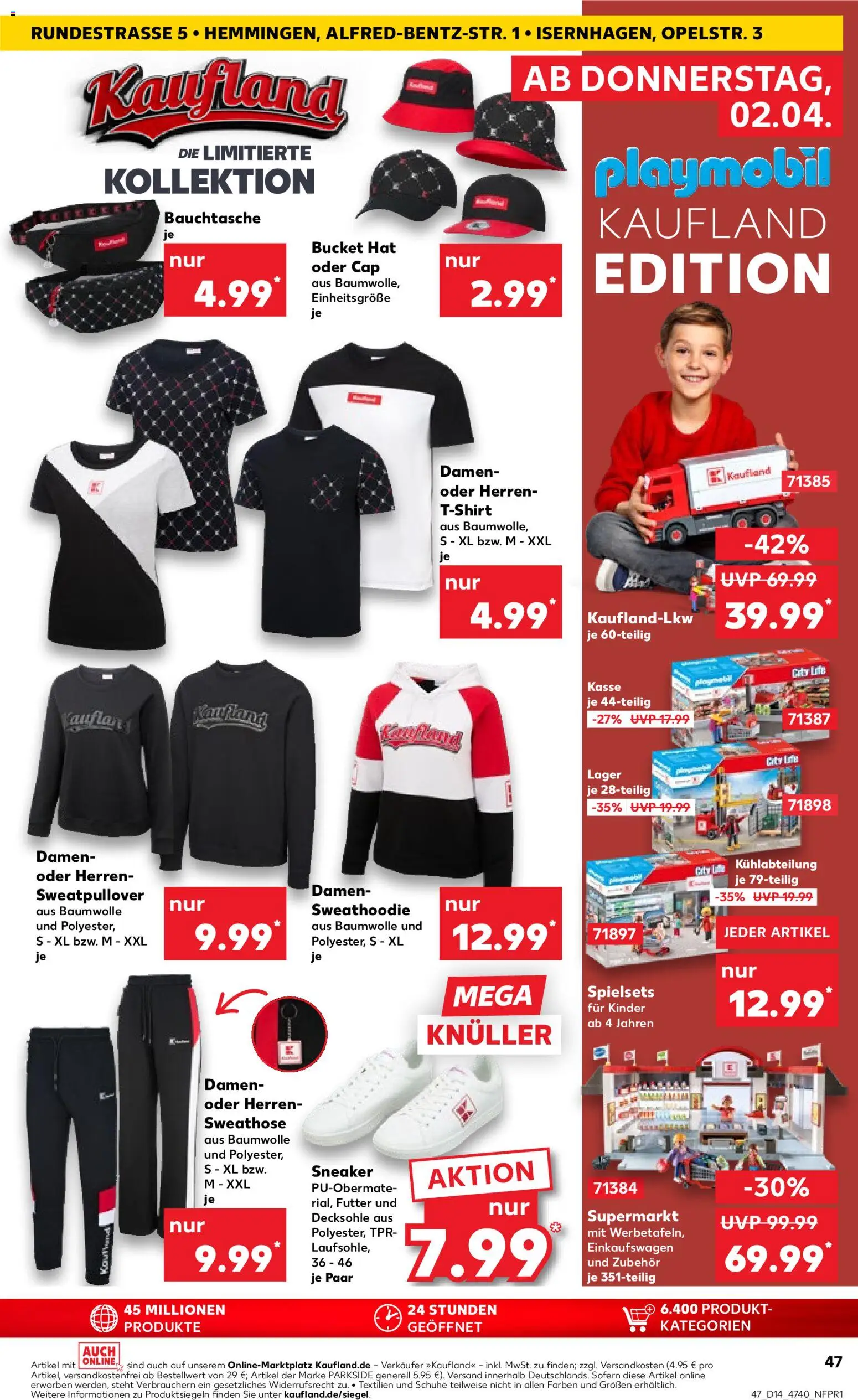 Kaufland Prospekt Hannover	 – gültig ab 02.04.2026 | Seite: 47 | Produkte: Sweathose, Sweatshirt, T-Shirt, Hoodie