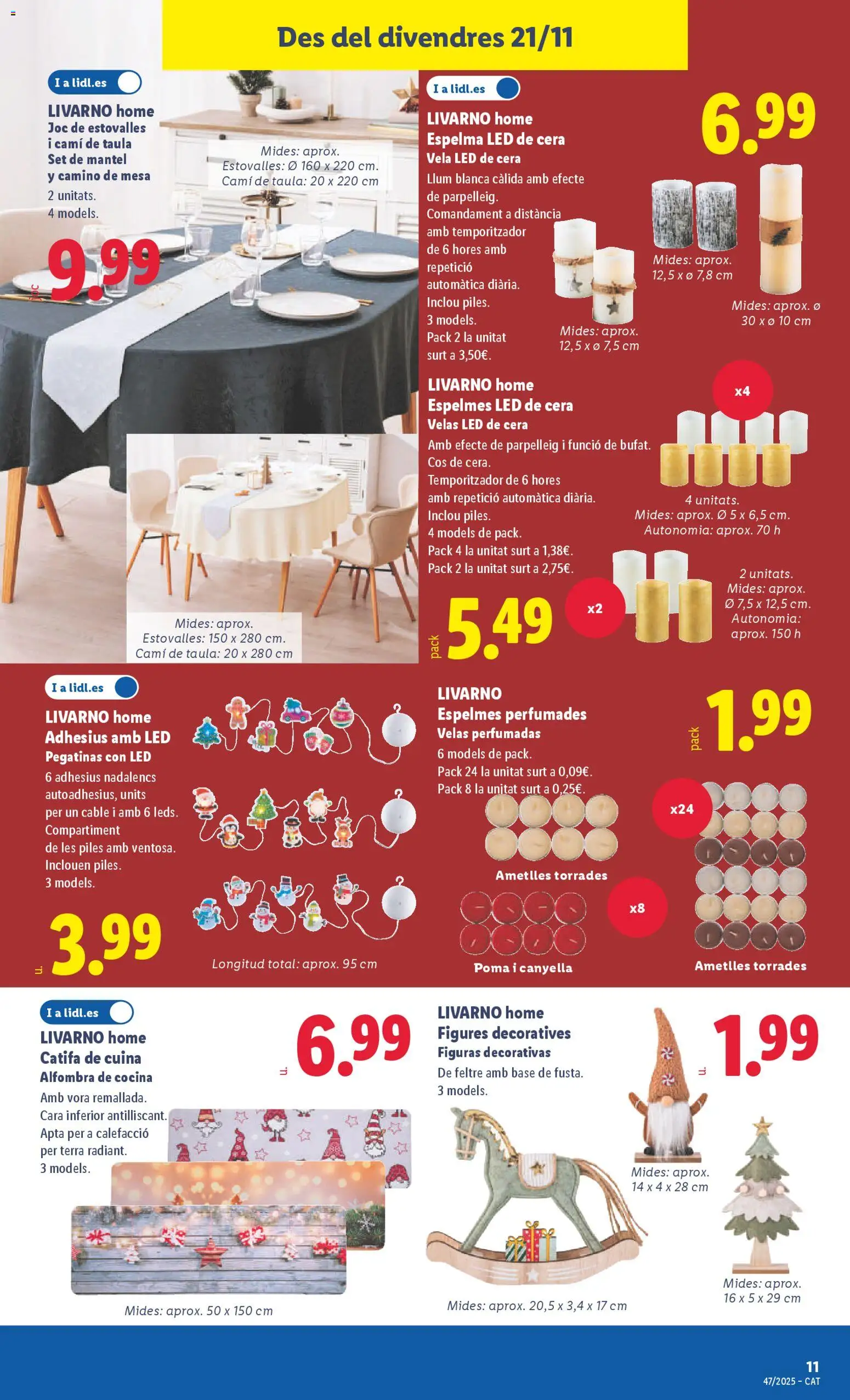 Lidl folleto de bazar │ válido desde el 17.11.2025 | Página: 23 | Productos: Mantel, Vela, Cable, Βραχιόλι