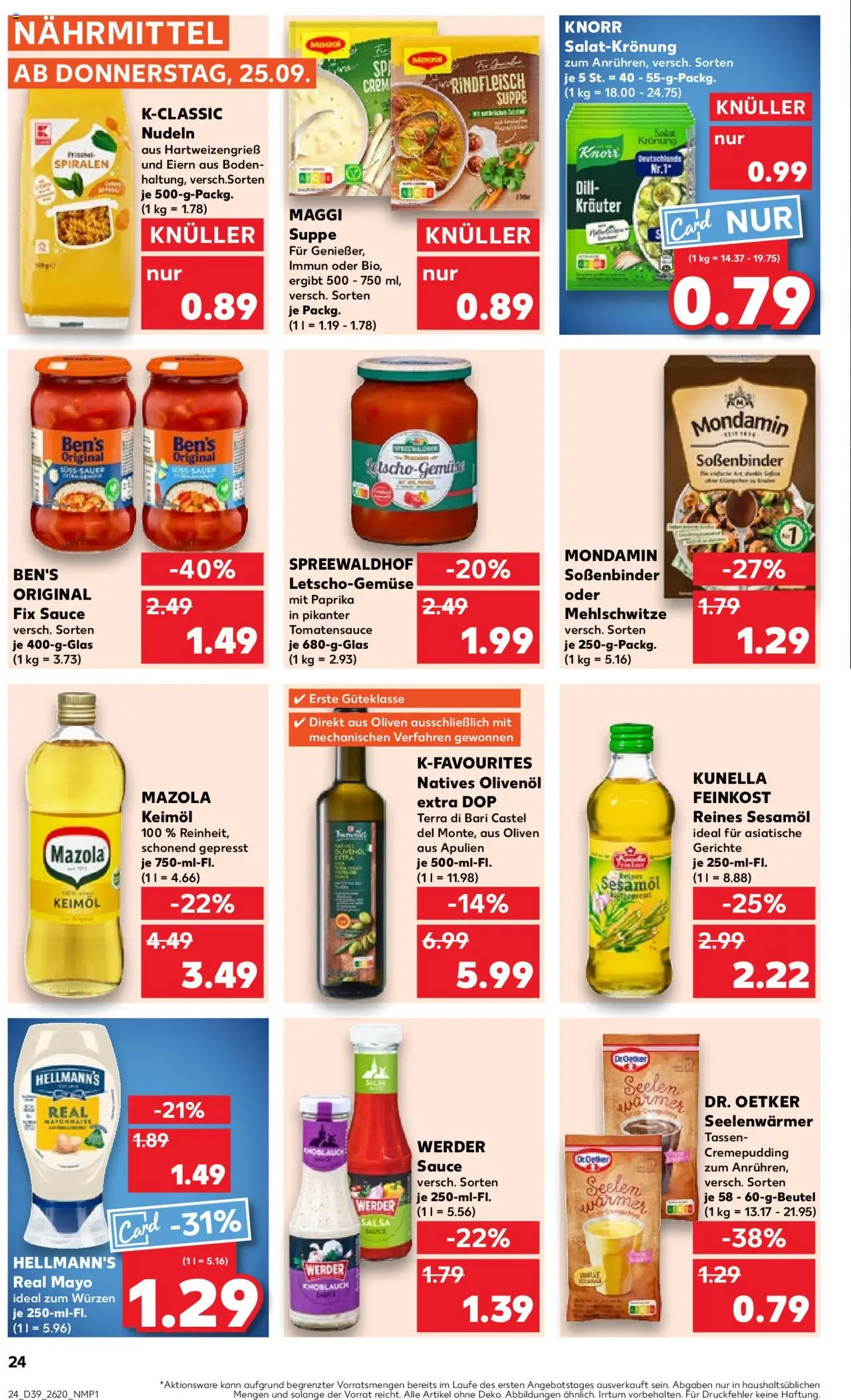 Kaufland prospekt Zeitz	 – gültig ab 25.09.2025 | Seite: 24 | Produkte: Maggi, Knorr, Mayonnaise, Maggi suppe