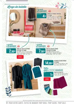 Match Supermarché - Prévisualisation de Match Supermarché - Fêtes par nos pros  valide à partir de 27.12.2025 | Page: 34 | Produits: Peignoir, Coton, Peignoir de bain, Gants