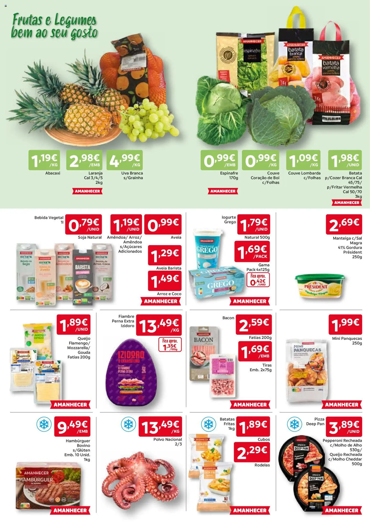 Amanhecer folheto │ válido de 20.11.2025 | Página: 2 | Produtos: Bacon, Queijo, Abacaxi, Bebida