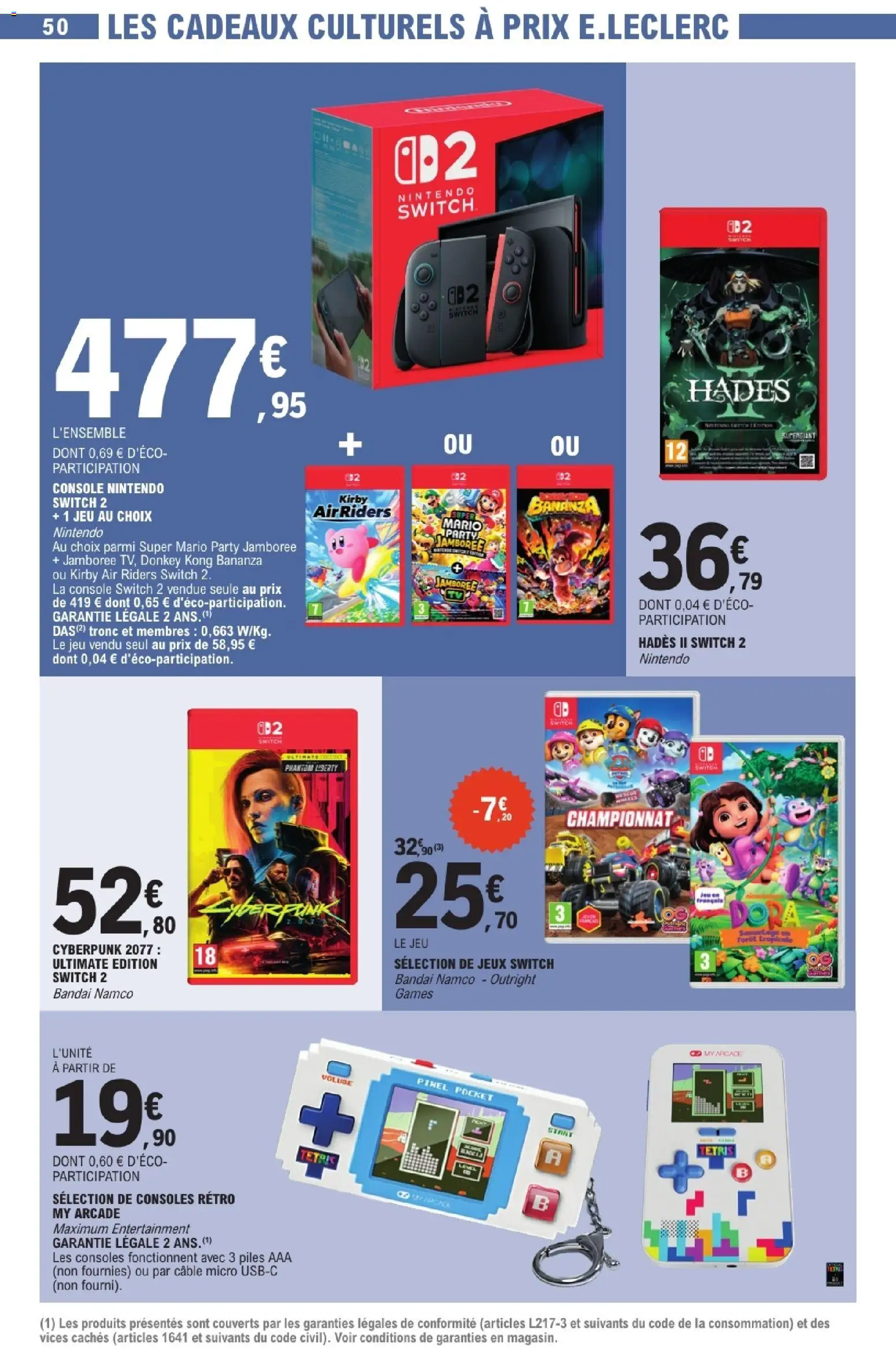 {H1} | Page: 50 | Produits: Vidéo, console Nintendo Switch, Jeux, Piles