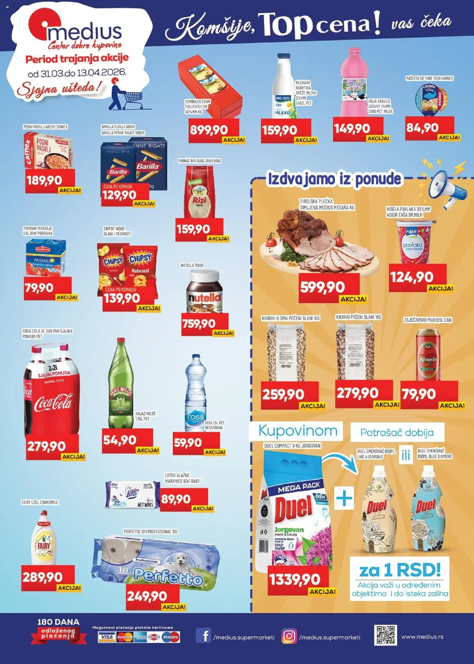 Medius katalog - važi od 31.03.2026 | Strana: 1 | Proizvode: Sveže mleko, Mleko, Pivo, Pavlaka