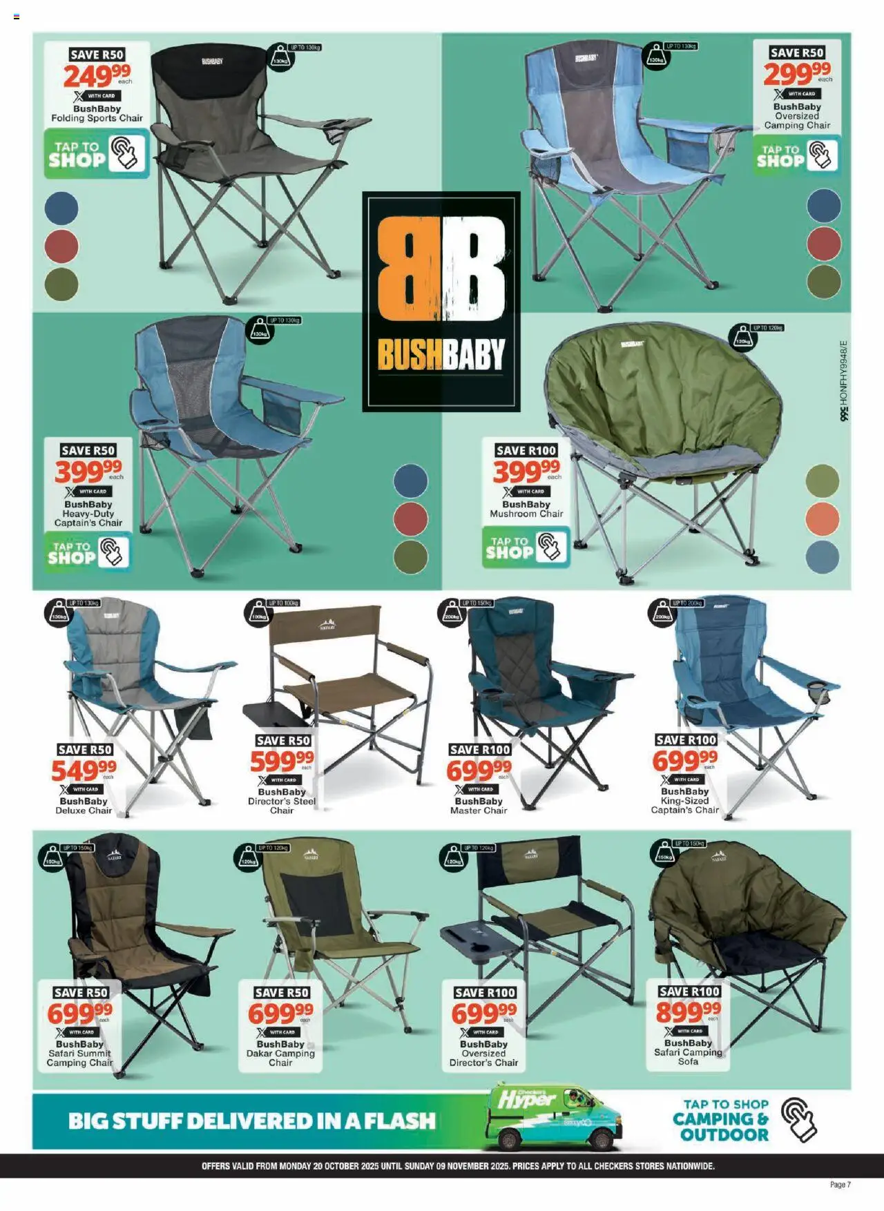 New Checkers catalogue – valid from 20.10.2025 | Page: 7 | Products: Sofa, Chair, Tap