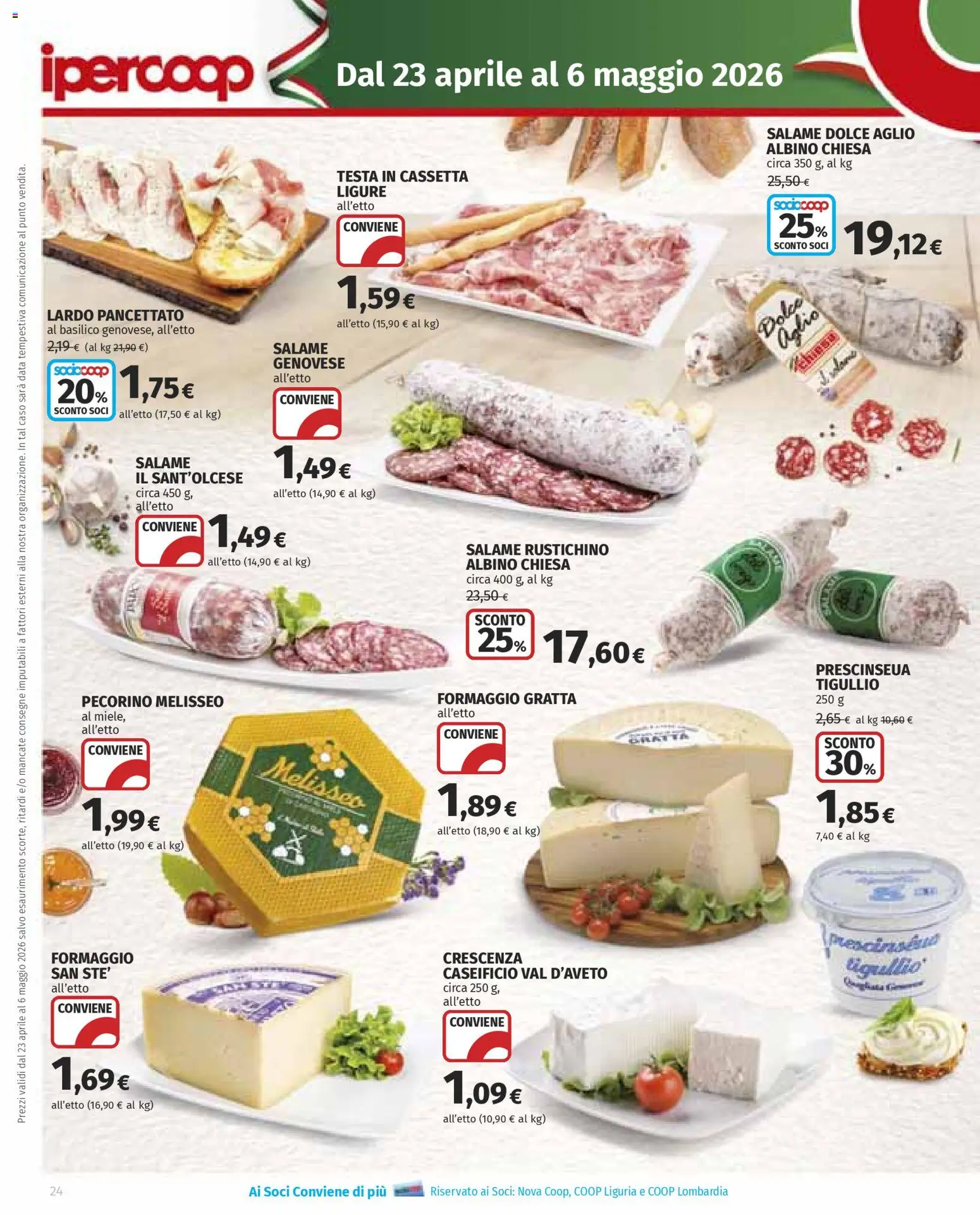 Volantino Ipercoop del 23.04.2026 | Pagina: 24 | Prodotti: Formaggio, Aglio, Data, Crescenza
