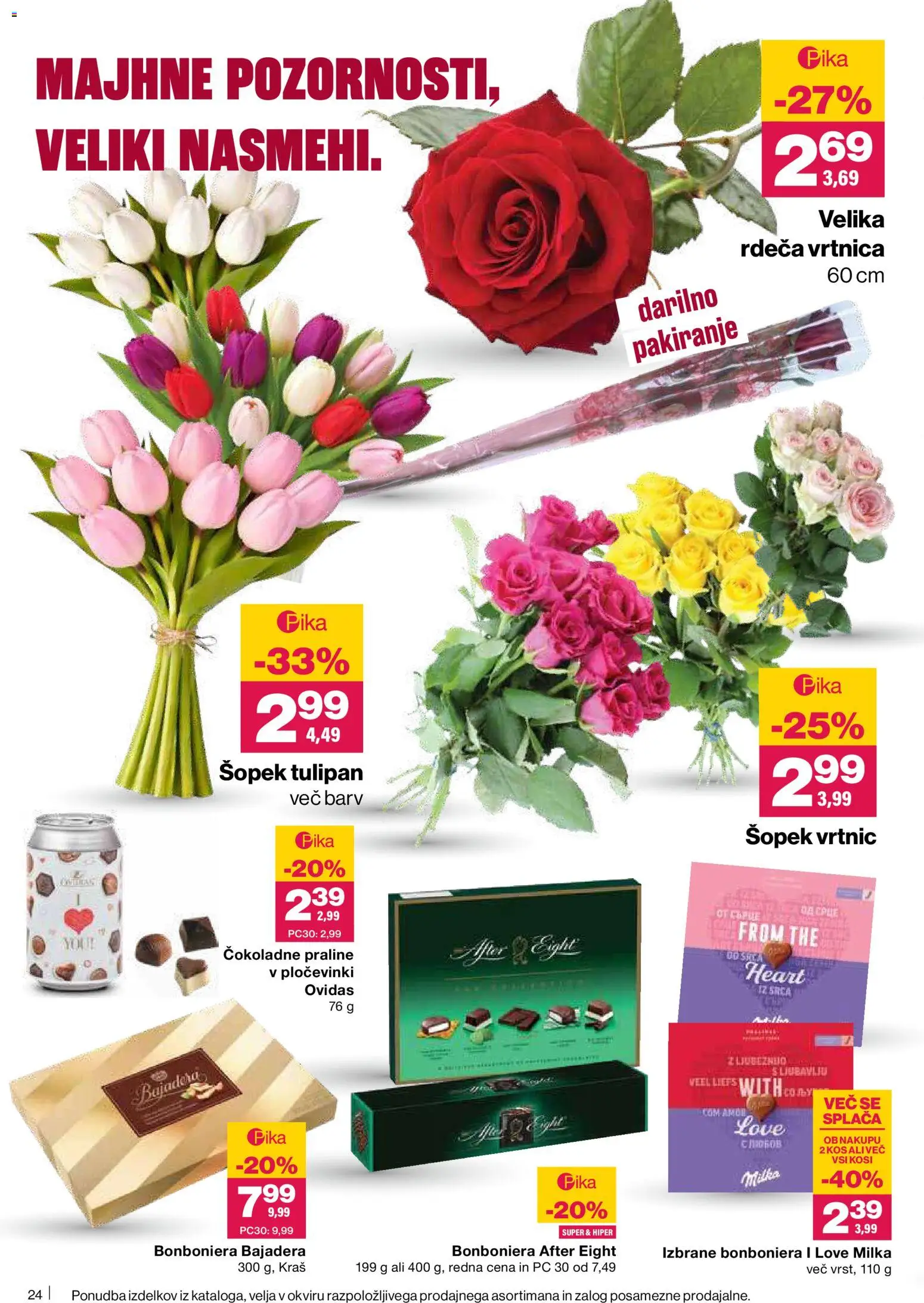 Novi Mercator katalog ponudbe – veljaven od 05.03.2026 | Stran: 24 | Izdelki: Šopek, Kos, Bonboniera