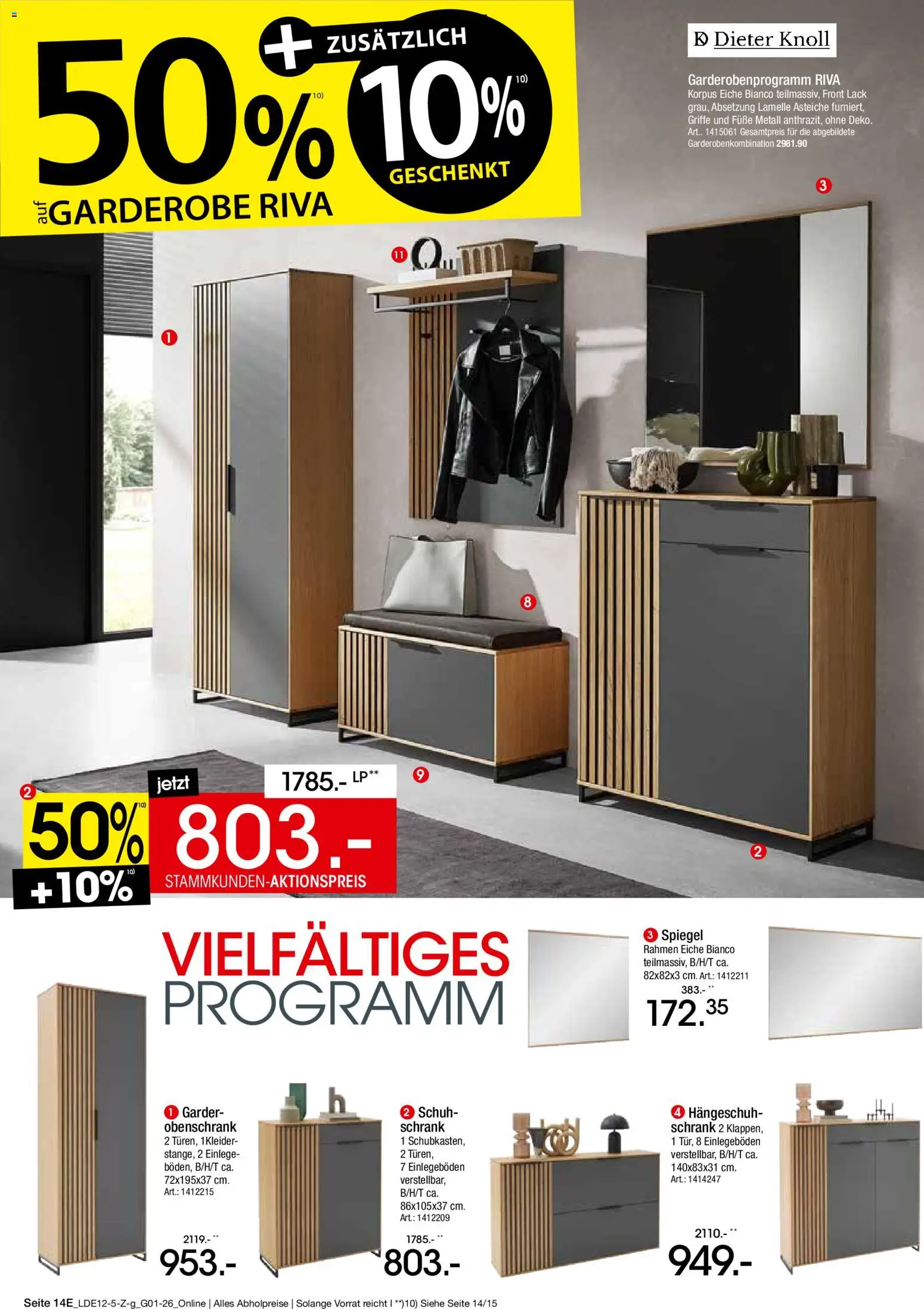 Zurbrüggen - Inventur-Verkauf – gültig ab 26.12.2025 | Seite: 28 | Produkte: Schrank, Spiegel