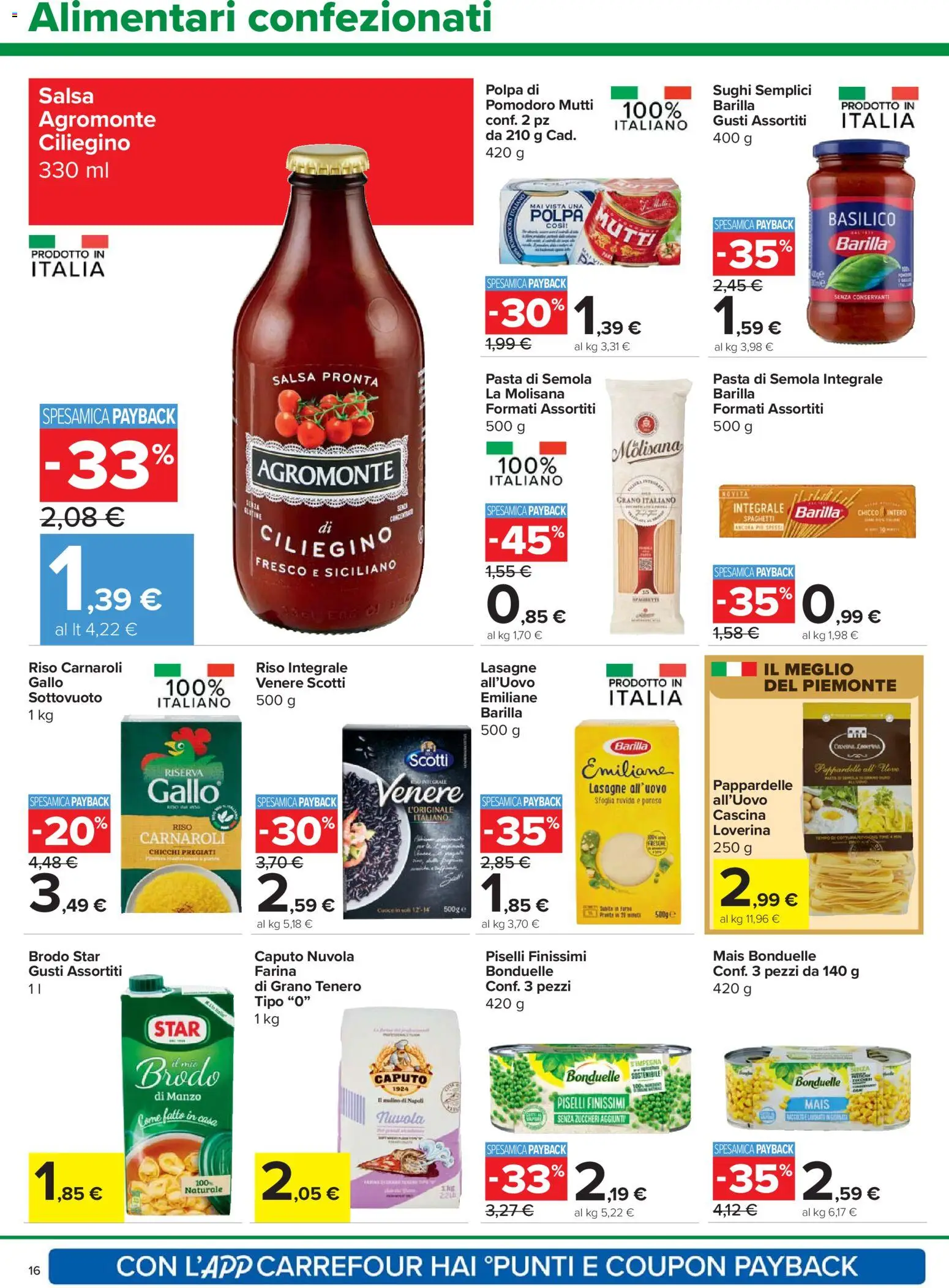 Volantino Carrefour del 24.03.2026 | Pagina: 16 | Prodotti: Manzo, Pasta, Basilico, Piselli