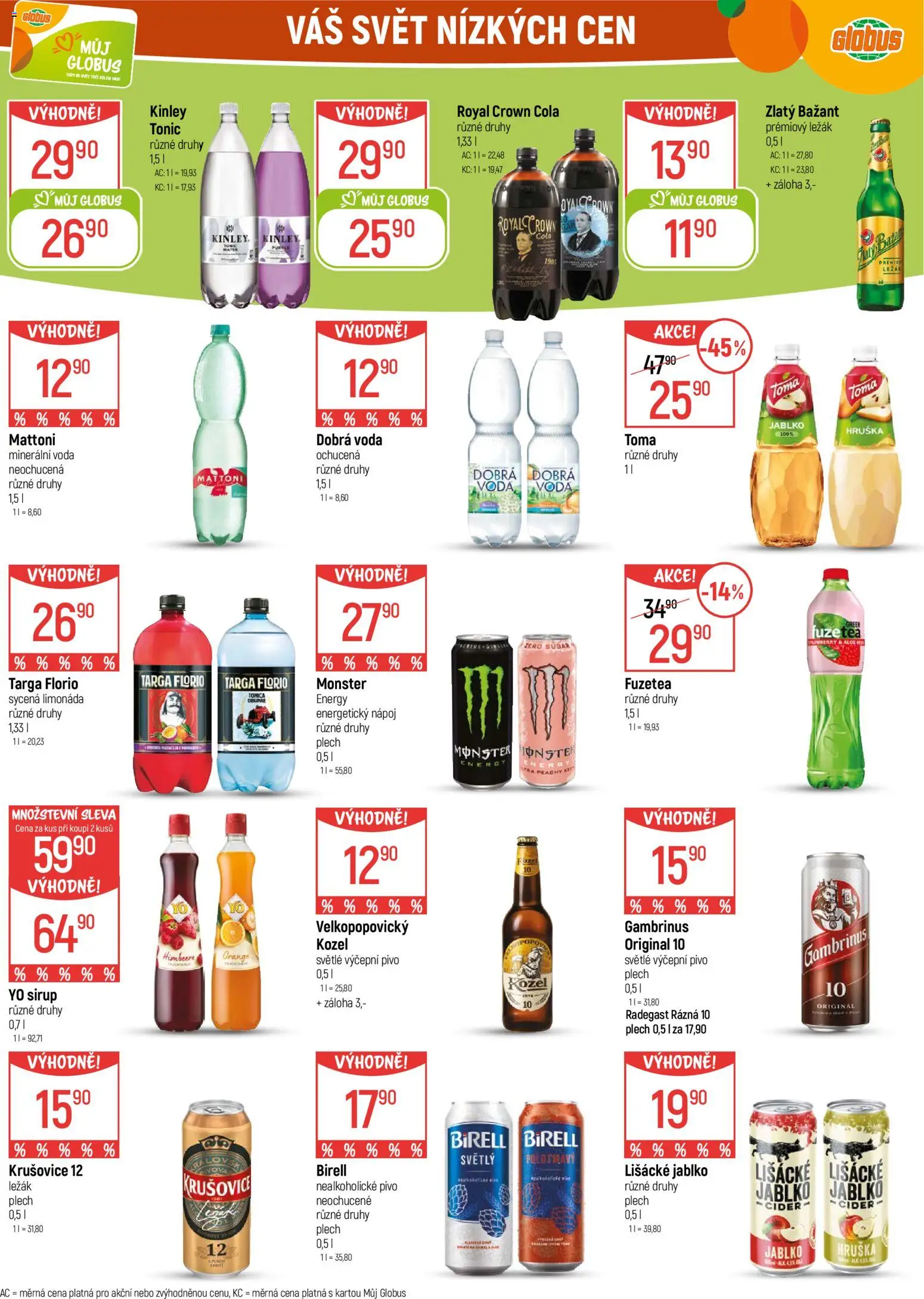 Globus leták - Praha Zličín od 03.12.2025 | Strana: 39 | Produkty: Monster, Zlatý Bažant, Energetický nápoj, Yo sirup