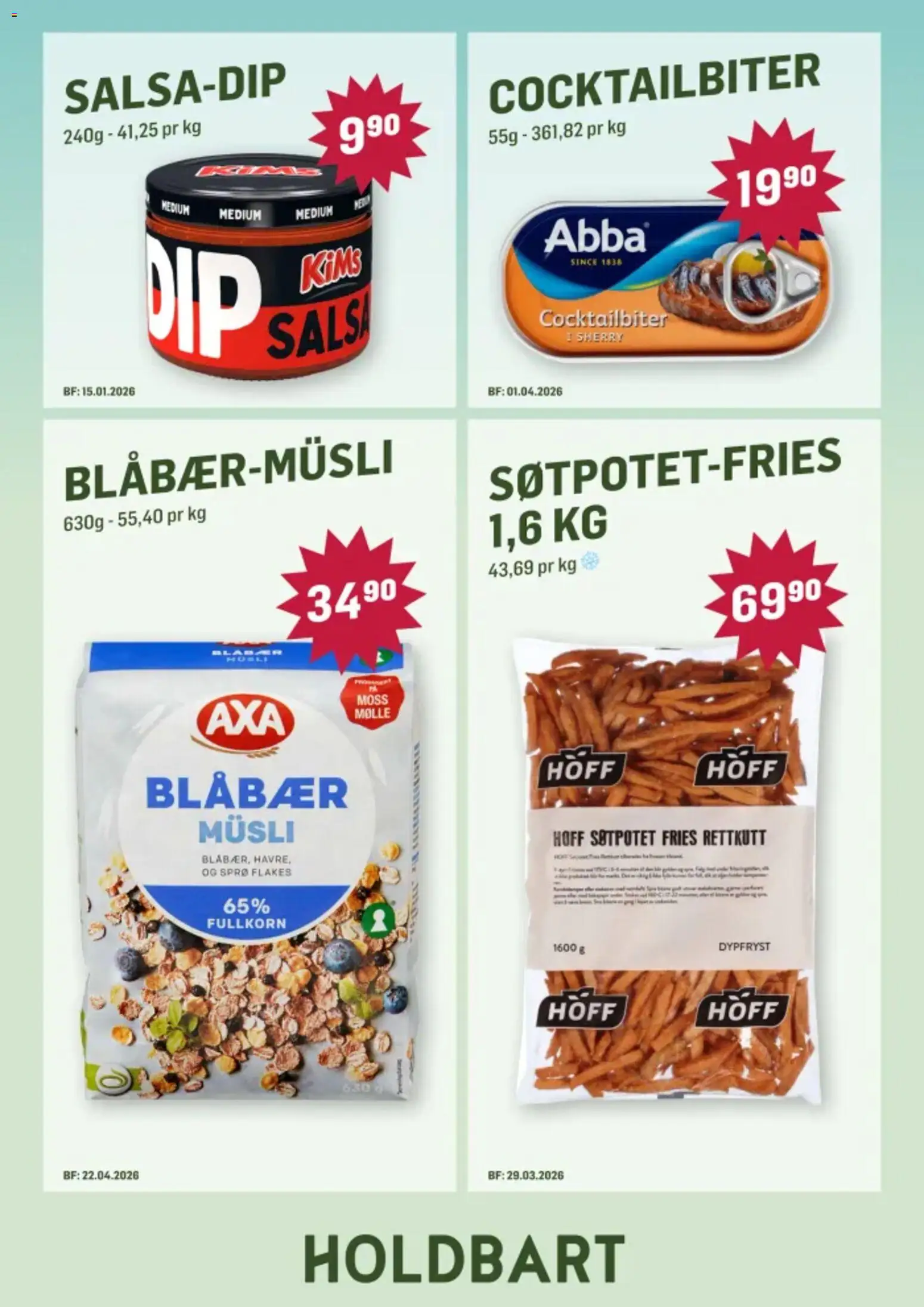 {H1} | Side: 5 | Produkter: Blåbær, Søtpotet, Musli