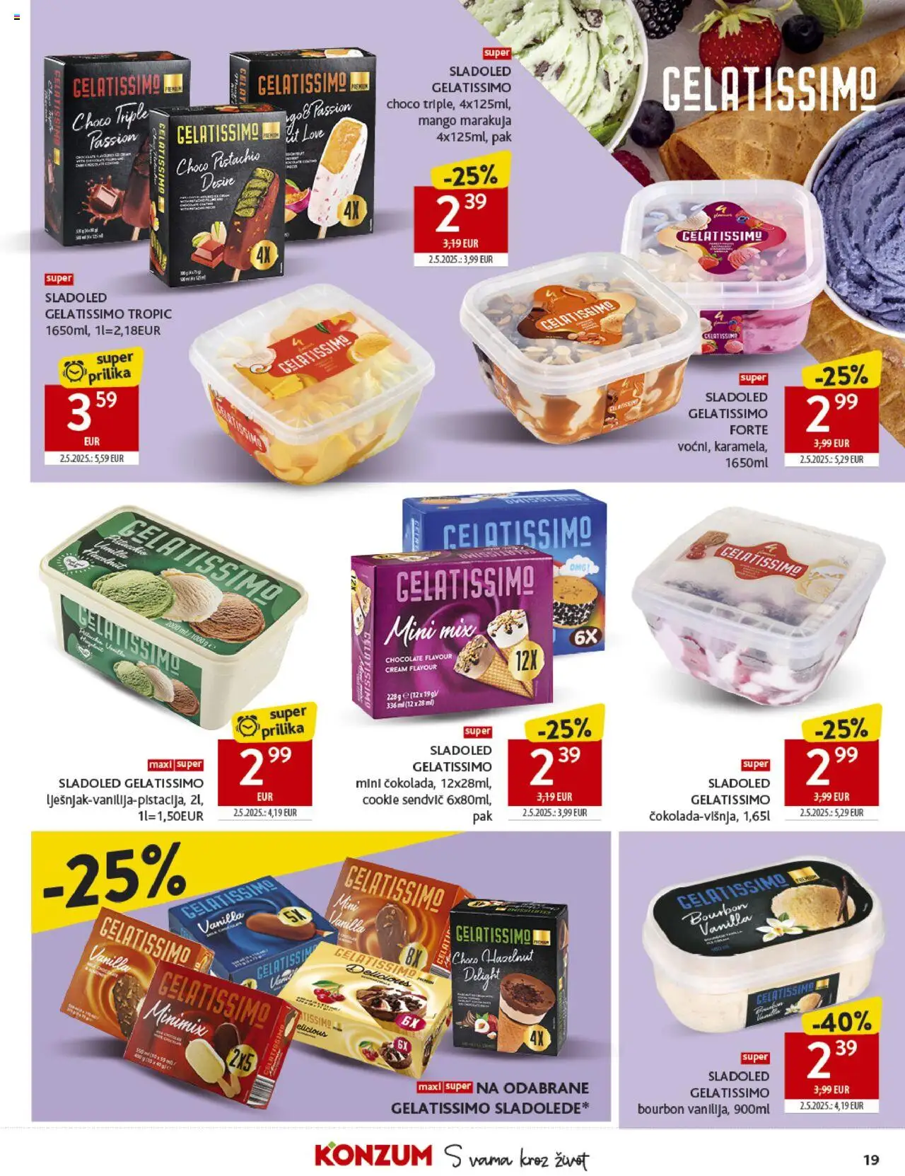 Konzum HR akciós ujság - amely érvényes a következő dátumtól: 10.09.2025 | Oldal: 19 | Termékek: Bourbon, Mangó