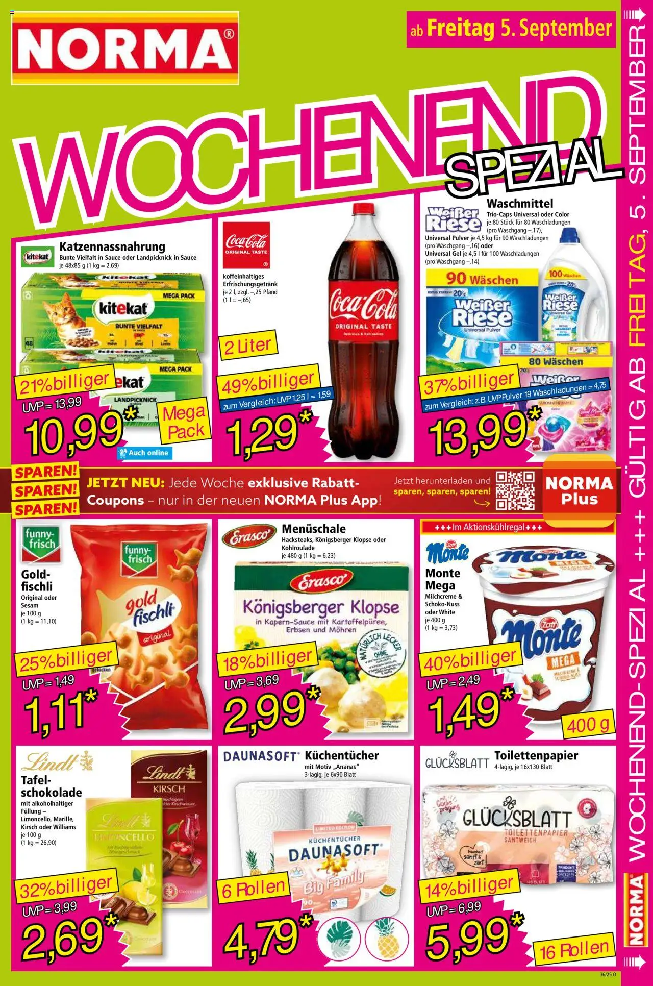Norma Prospekt 	 - gültig ab dem 01.09.2025 | Seite: 15 | Produkte: Mohren, Lindt, Erbsen, Toilettenpapier