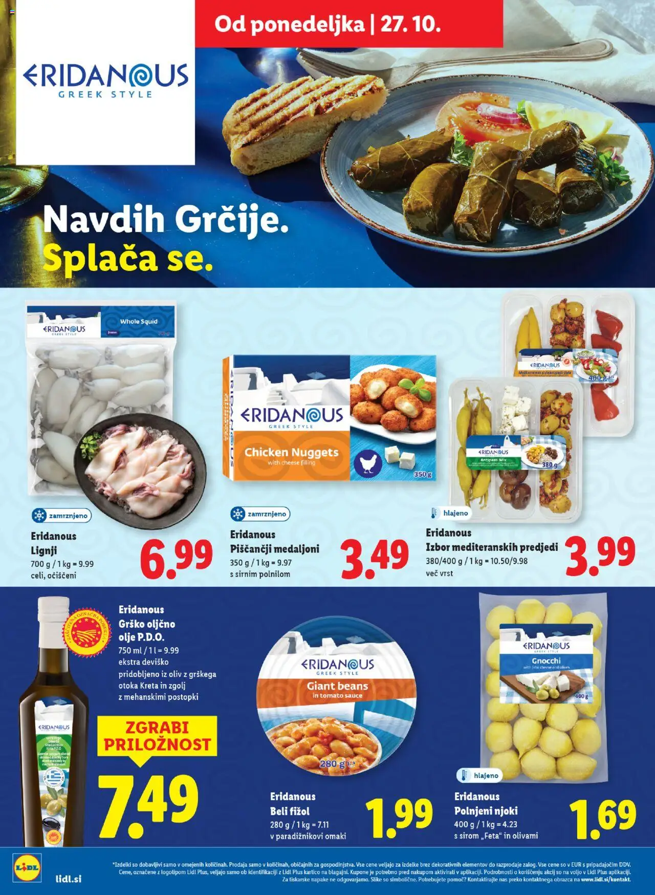 Novi Lidl katalog ponudbe – veljaven od 23.10.2025 | Stran: 54 | Izdelki: Lignji, Oljčno olje, Njoki, Olje