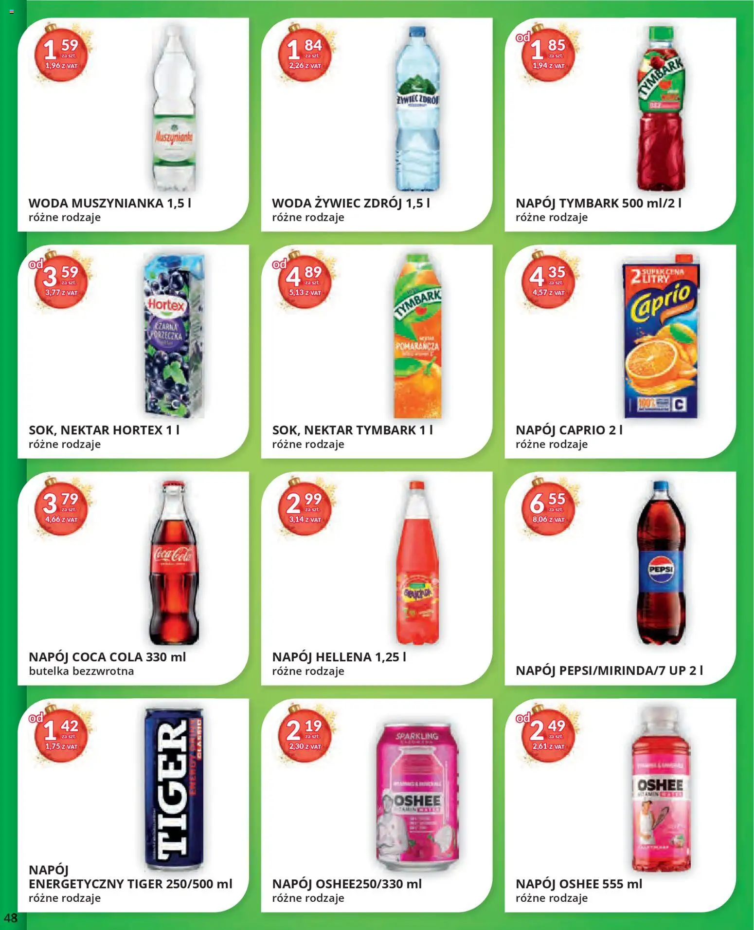 Eurocash Gazetka od 17.11.2025 | Strona: 48 | Produkty: Woda żywiec, Muszynianka, Coca cola, Woda