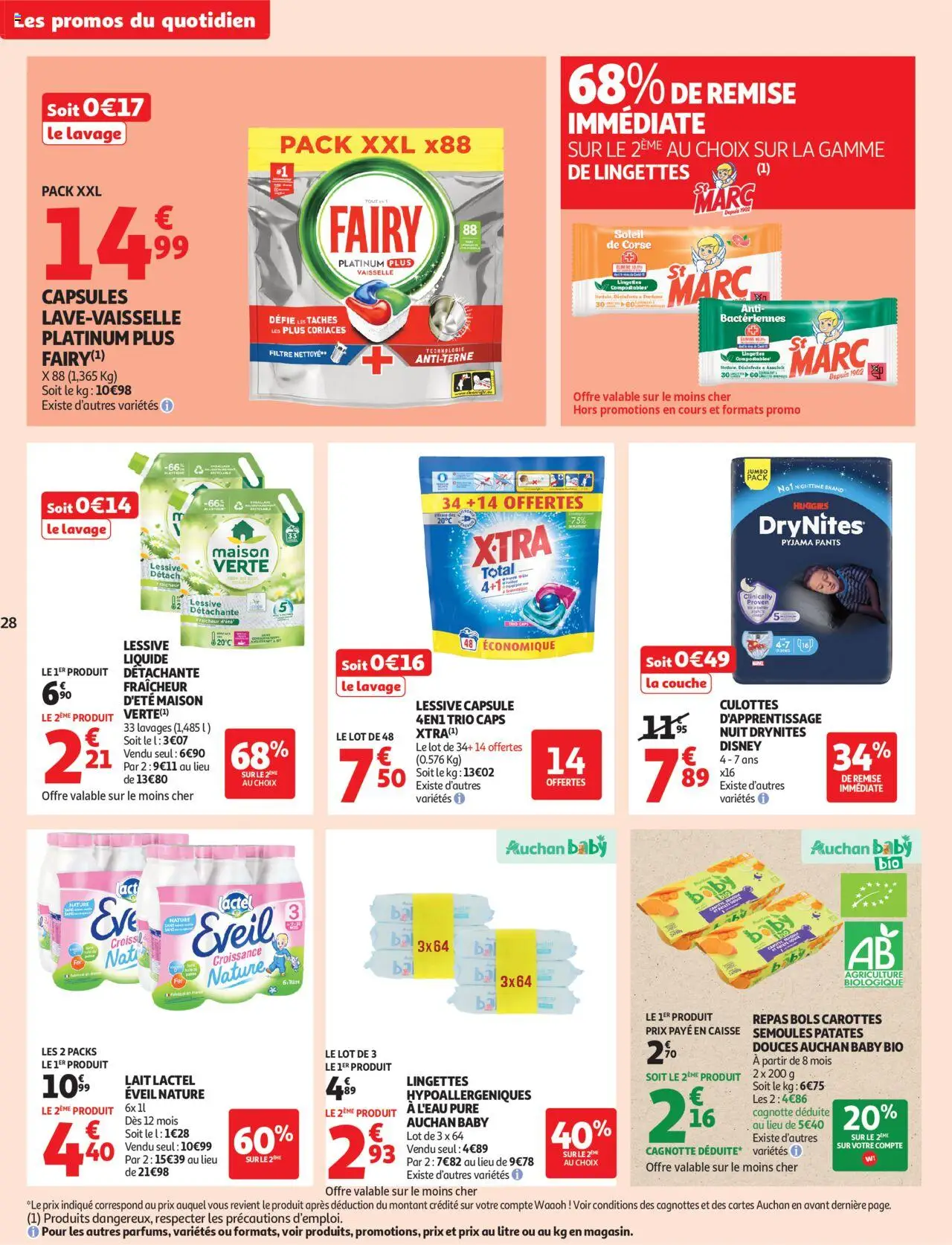  | Page: 28 | Produits: Carottes, Lessive, Lait, Pyjama