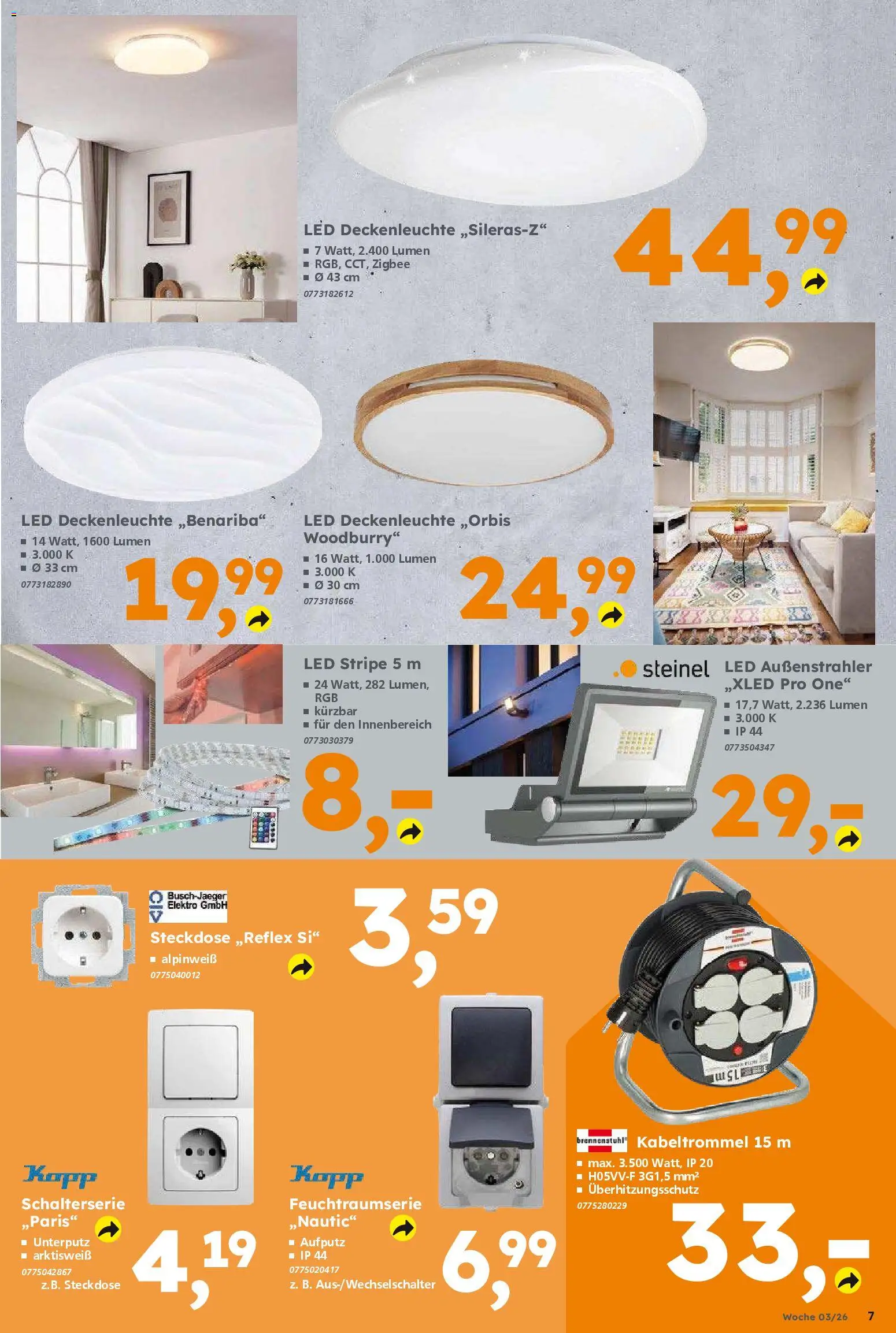 Globus Baumarkt Prospekt 	 – gültig ab 12.01.2026 | Seite: 7 | Produkte: Steckdose