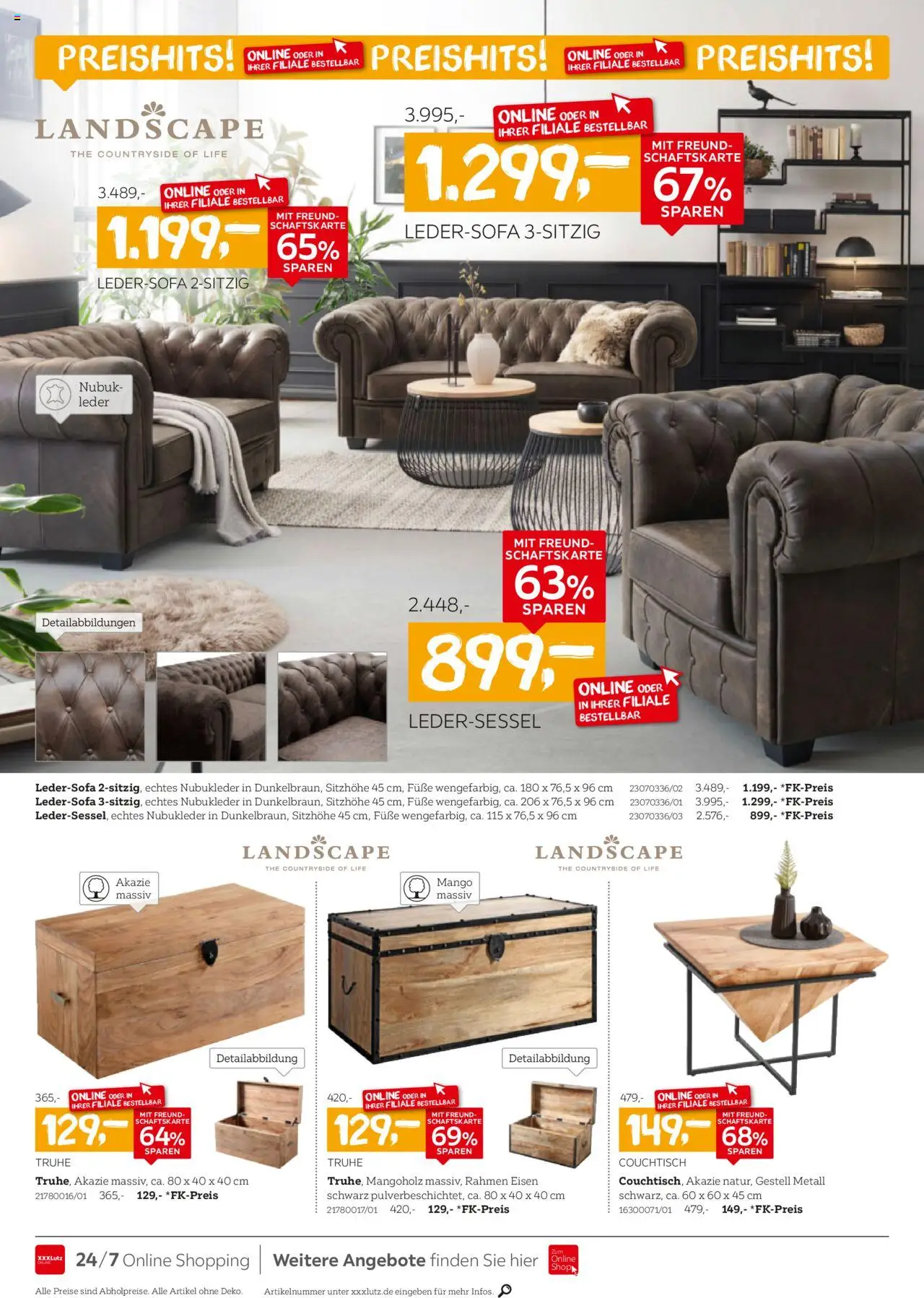 XXXL Lutz Wohnen-Preishits! - gültig ab dem 04.08.2025 | Seite: 6 | Produkte: Ledersofa, Truhe, Couchtisch, Mango
