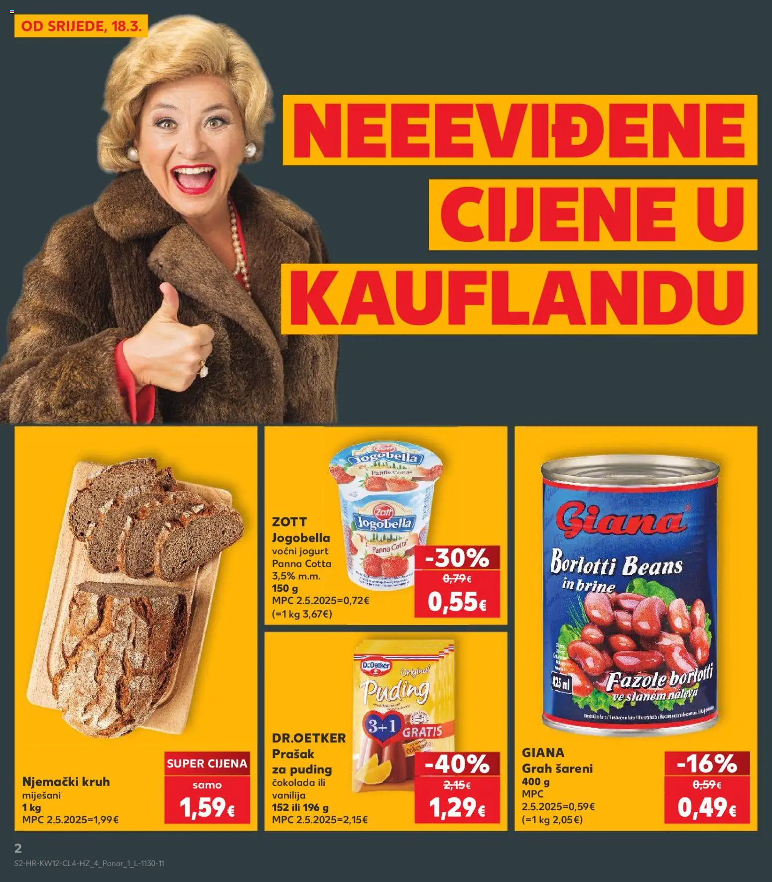 Kaufland katalog | vrijedi od 18.03.2026 | Stranica: 2 | Proizvodi: Jogurt, Kruh, Čokolada, Puding