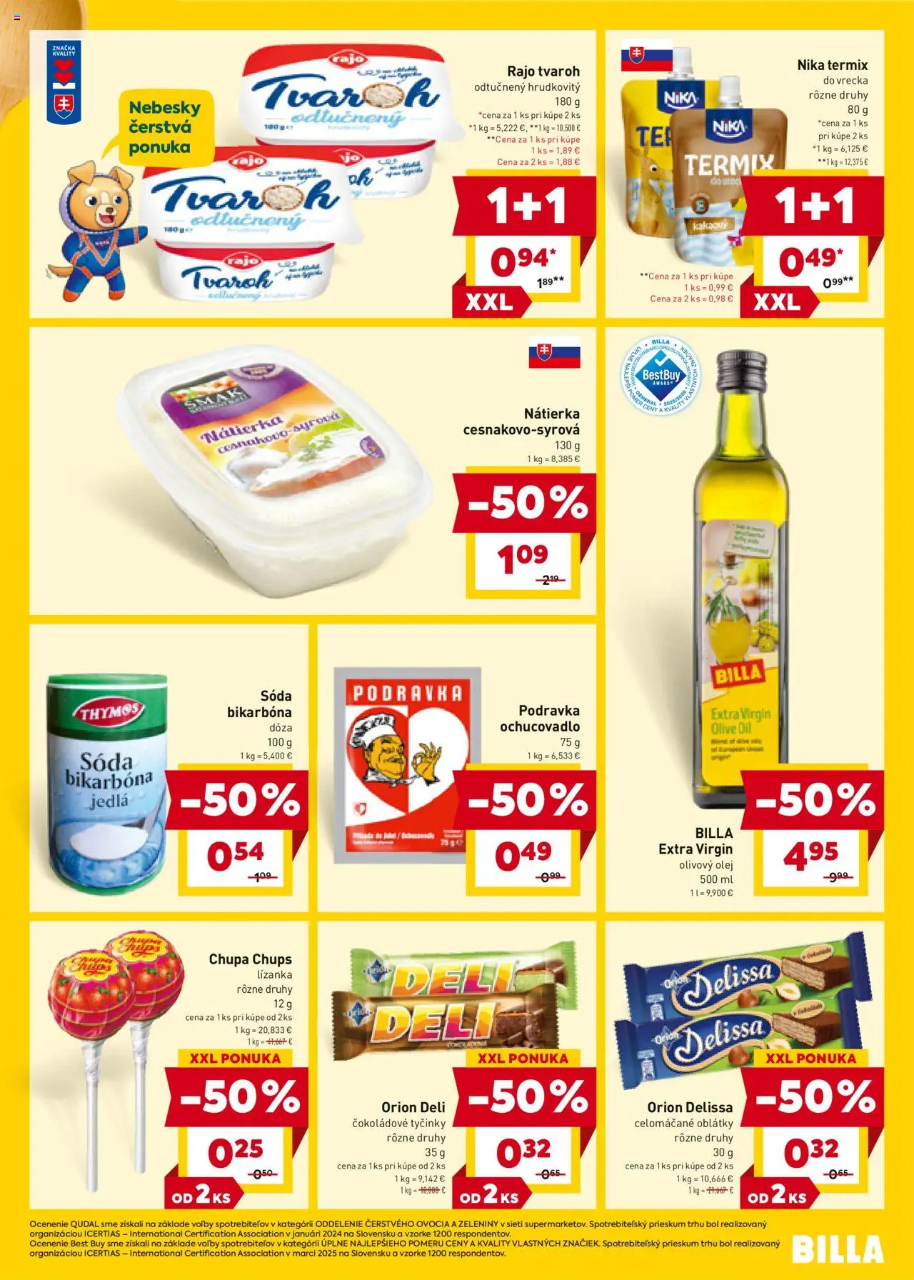 Nové Billa akcie – leták je platný od 10.09.2025 | Strana: 3 | Produkty: Olej, Olivový olej, Tvaroh