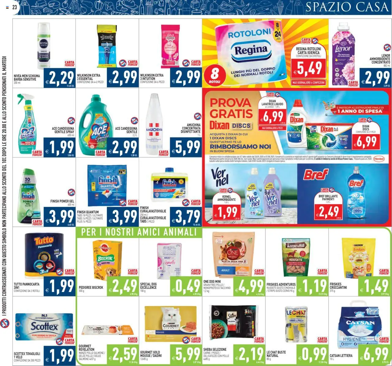 Volantino PIM Supermercati del 18.08.2025 | Pagina: 23 | Prodotti: Ammorbidente, Tè, Tacchino, Tonno