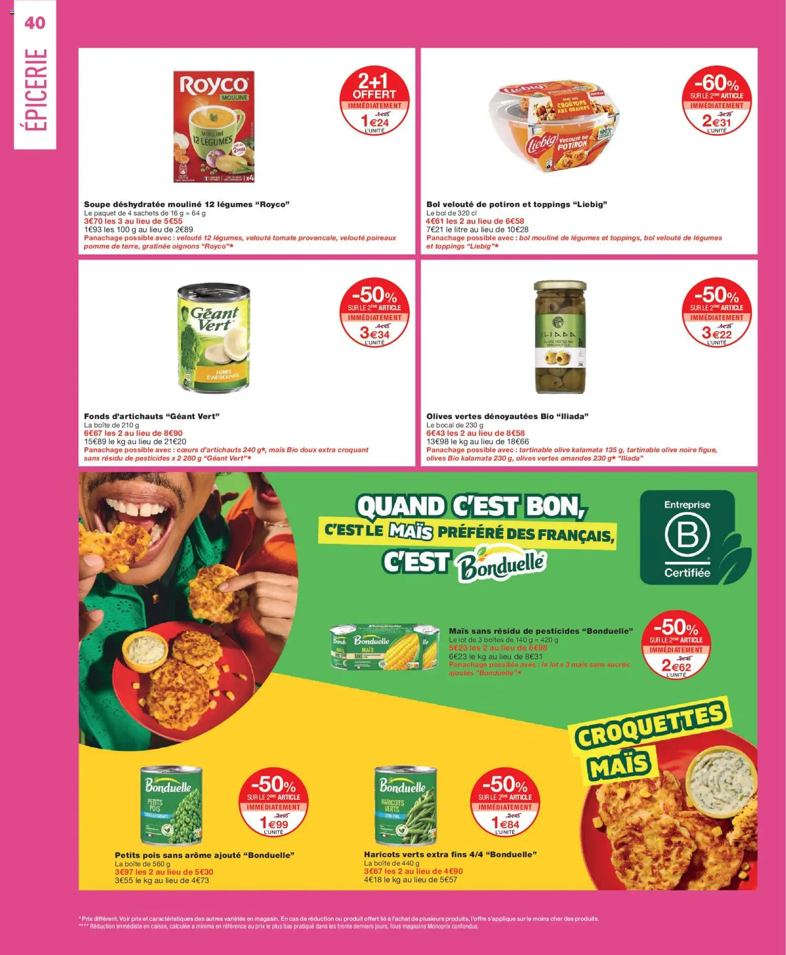 {H1} | Page: 40 | Produits: Soupe, Olive, Bol, Amandes