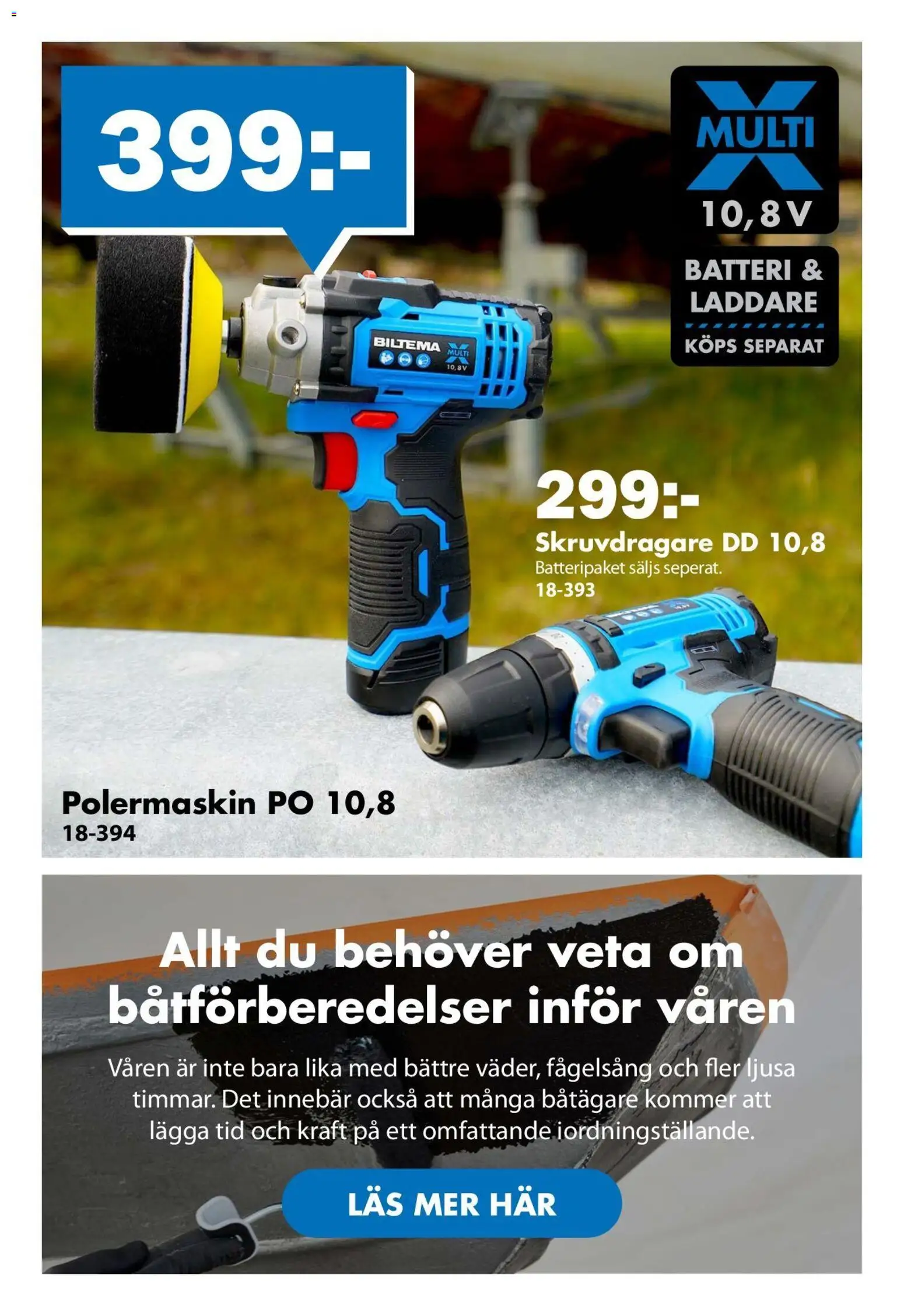 Biltema reklamblad aktuell från 09.03.2026 | Sida: 6 | Produkter: Skruvdragare, Batteri, Laddare