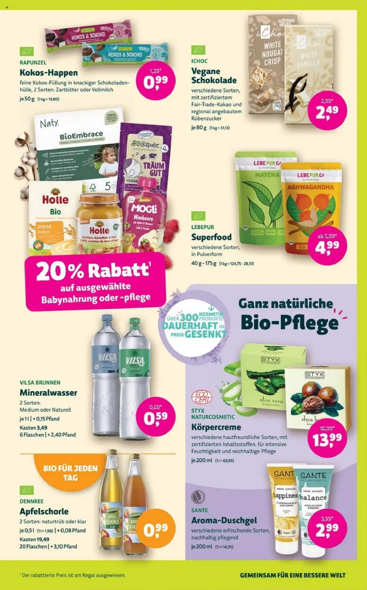 Denns BioMarkt Angebote – gültig ab 08.10.2025 | Seite: 11 | Produkte: Schokolade, Regal, Box, Mineralwasser