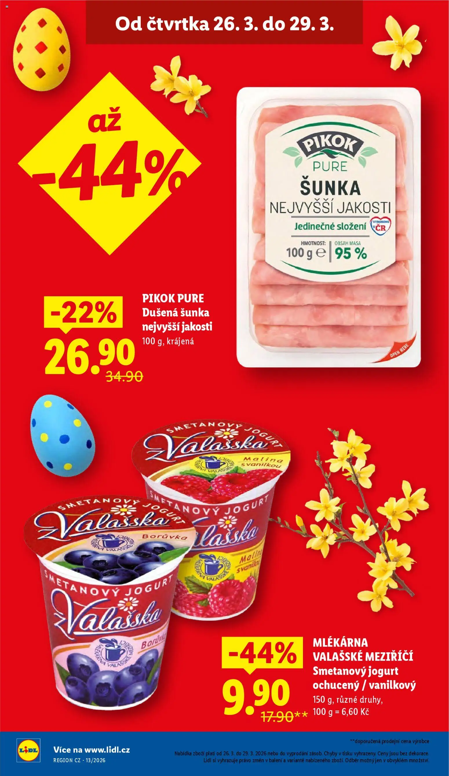 Lidl leták od 26.03.2026 | Strana: 4 | Produkty: Smetanový jogurt, Jogurt, Šunka, Pikok