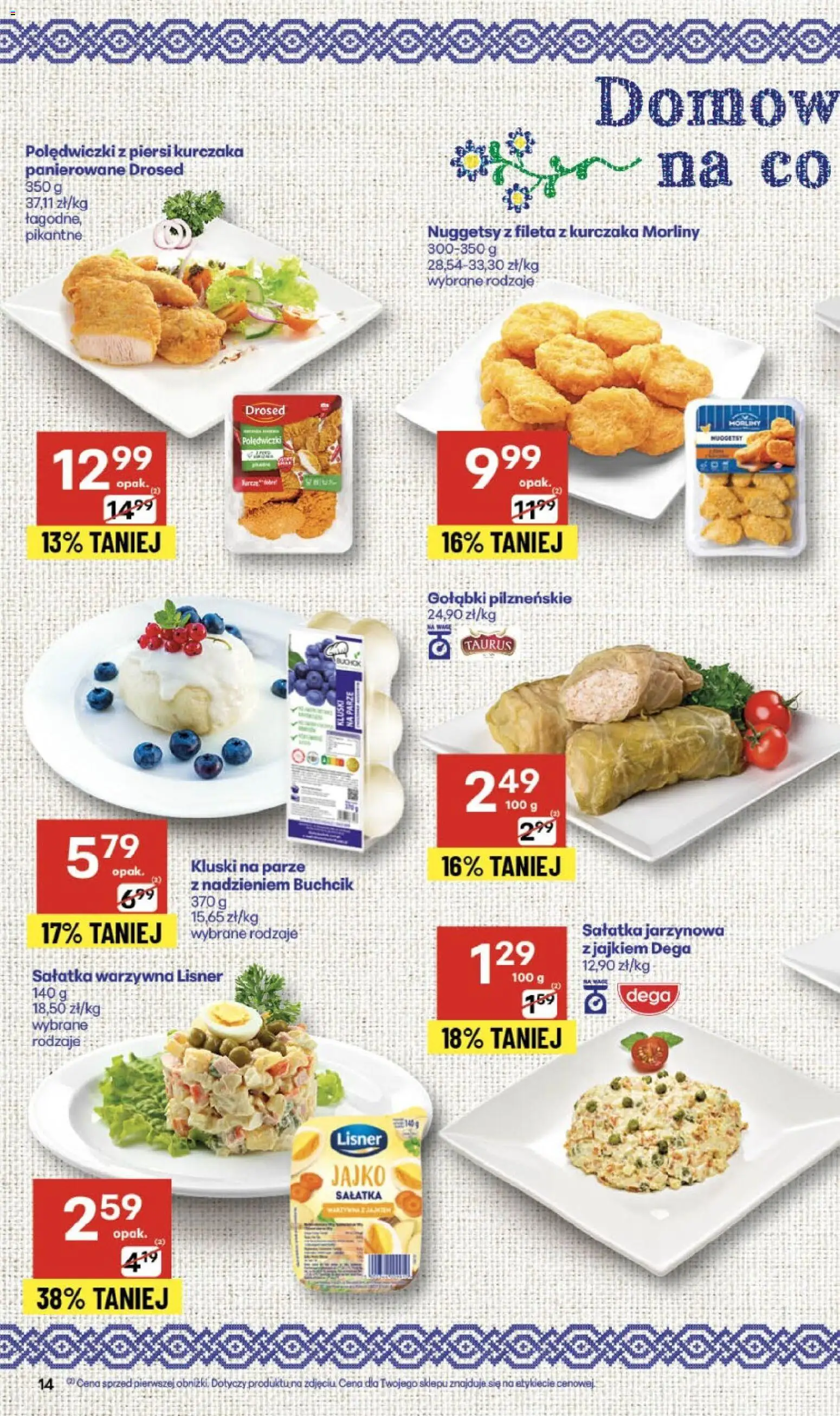 Delikatesy Centrum Gazetka od 13.11.2025 | Strona: 14 | Produkty: Piersi, Kluski na parze, Sałatka