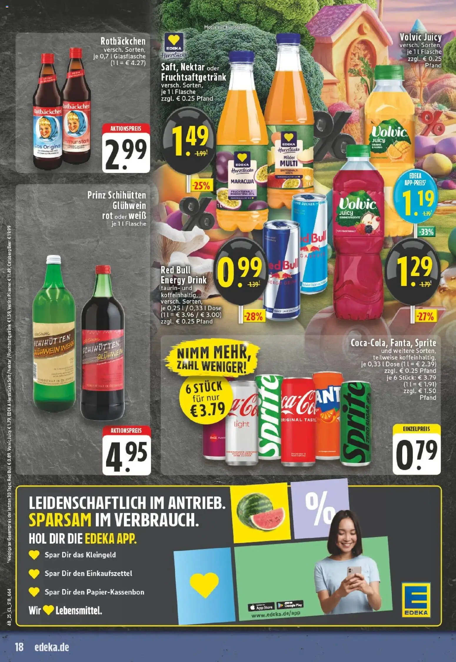 Edeka prospekt Hennef - Uckerath	 – gültig ab 23.11.2025 | Seite: 18 | Produkte: Zucker, Saft, Volvic, Veltins