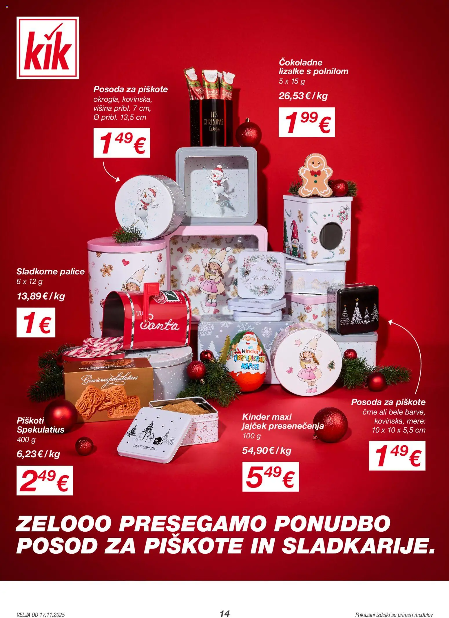 Novi Kik katalog ponudbe – veljaven od 17.11.2025 | Stran: 14 | Izdelki: Piskoti