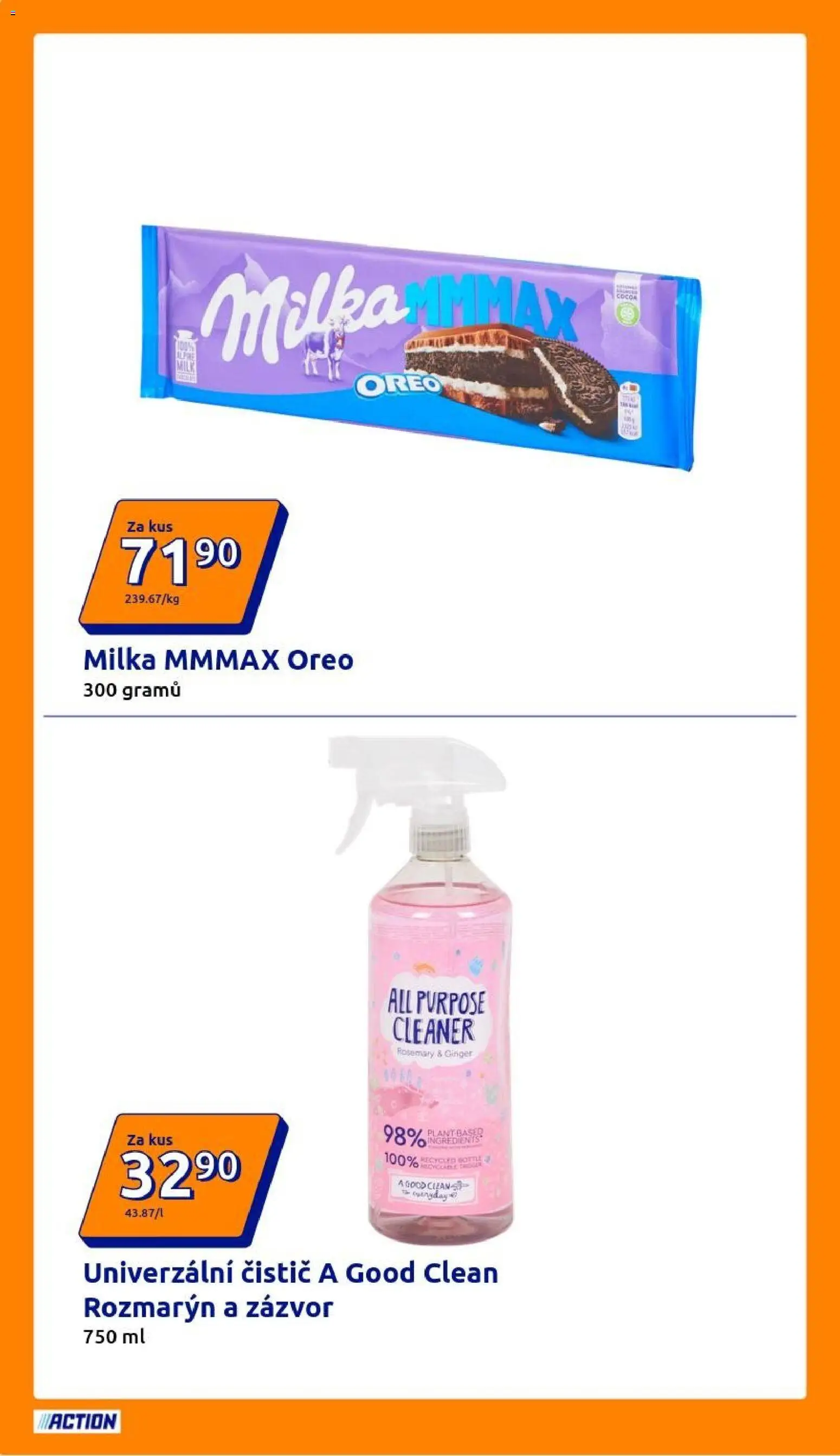 Action leták od 25.03.2026 | Strana: 18 | Produkty: Milka, Univerzální čistič, Zázvor, Oreo
