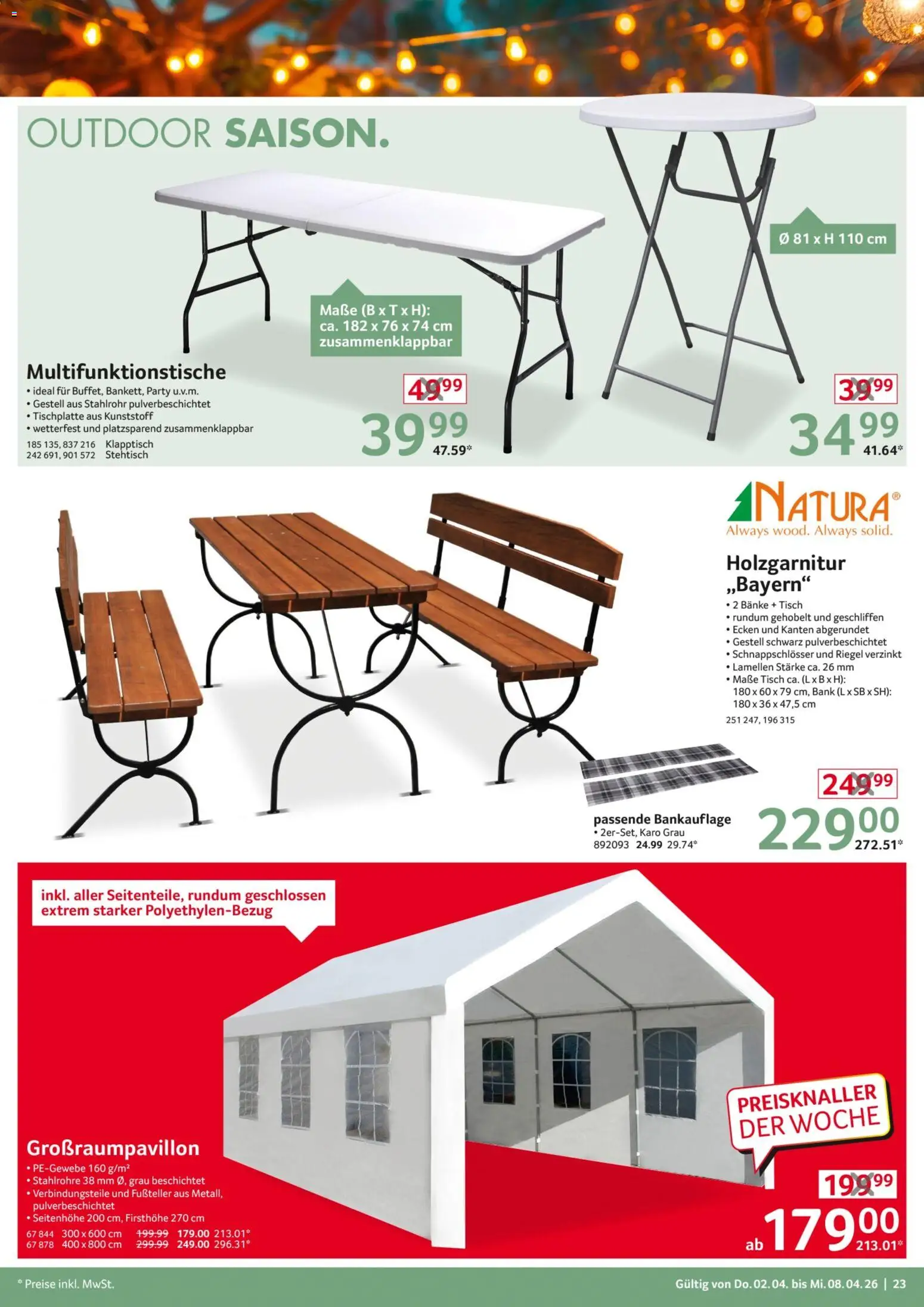 Selgros Non Food – gültig ab 02.04.2026 | Seite: 23 | Produkte: Tisch