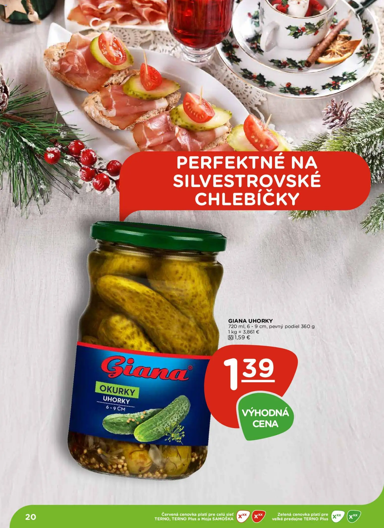 Nové Terno akcie – leták je platný od 18.12.2025 | Strana: 20 | Produkty: Uhorky