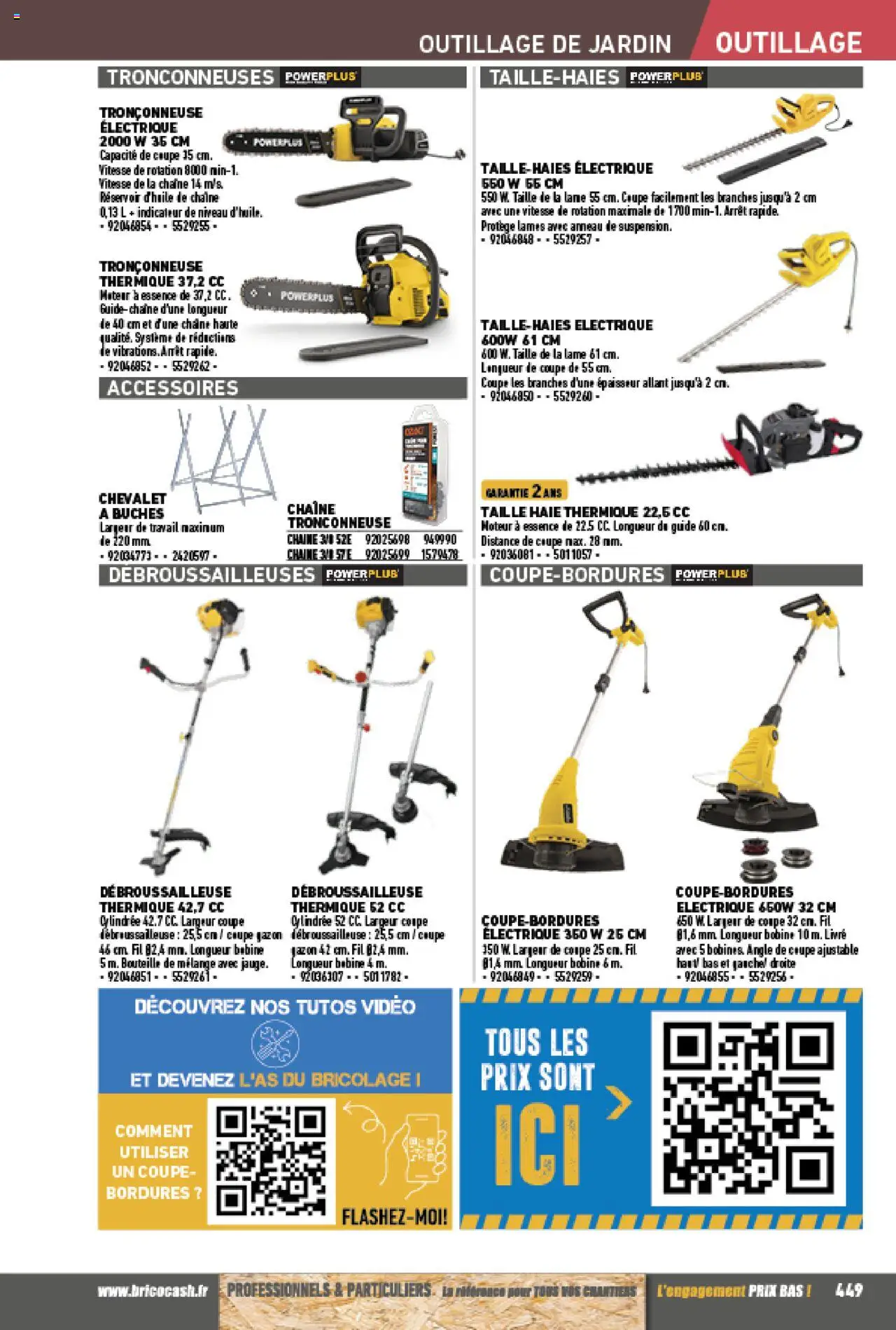 {H1} | Page: 449 | Produits: Chevalet, Tronçonneuse thermique, Gazon, Livre