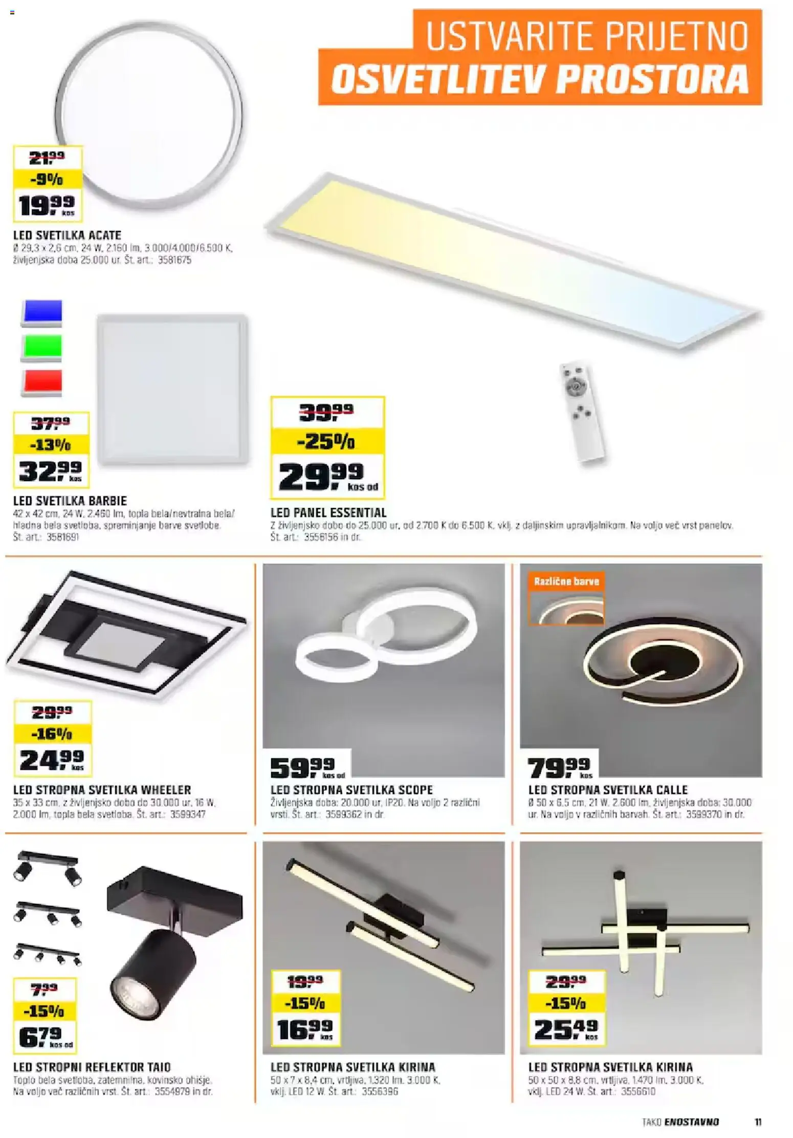 Novi OBI katalog ponudbe – veljaven od 06.01.2026 | Stran: 11 | Izdelki: Led svetilka, Kos, Svetilka