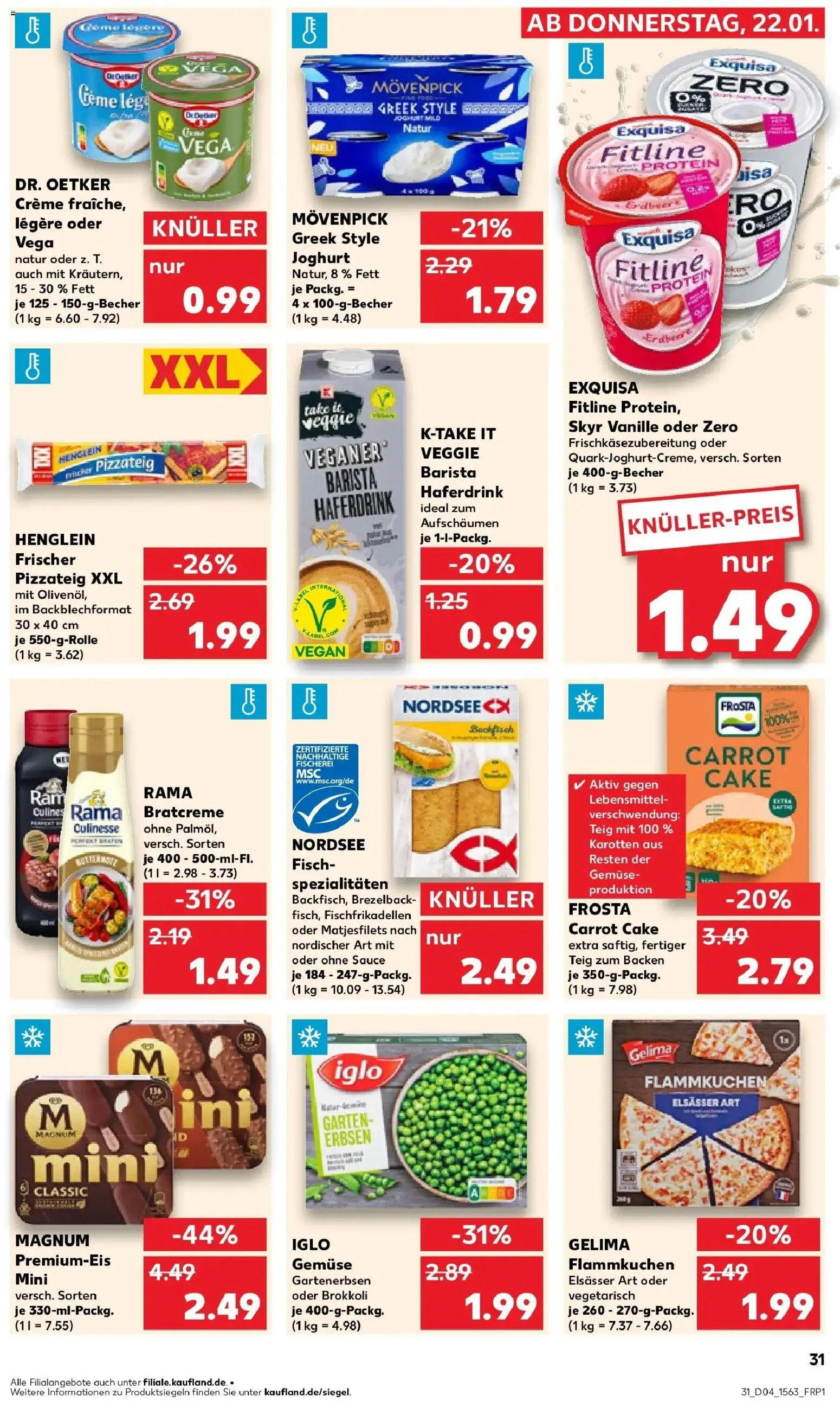 Kaufland prospekt Flensburg	 – gültig ab 25.01.2026 | Seite: 31 | Produkte: Rama, Skyr, Gemüse, Erbsen