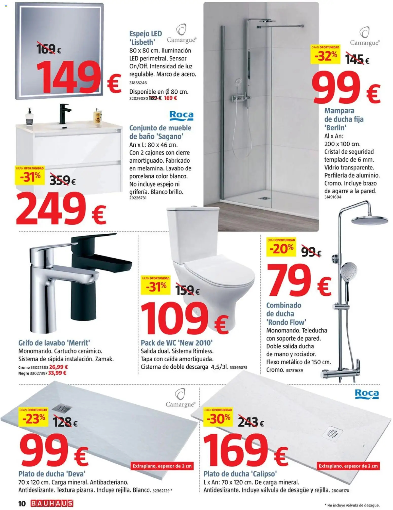 Bauhaus folleto │ válido desde el 01.01.2026 | Página: 10 | Productos: Galette de chaise, Baño, Ducha, Espejo