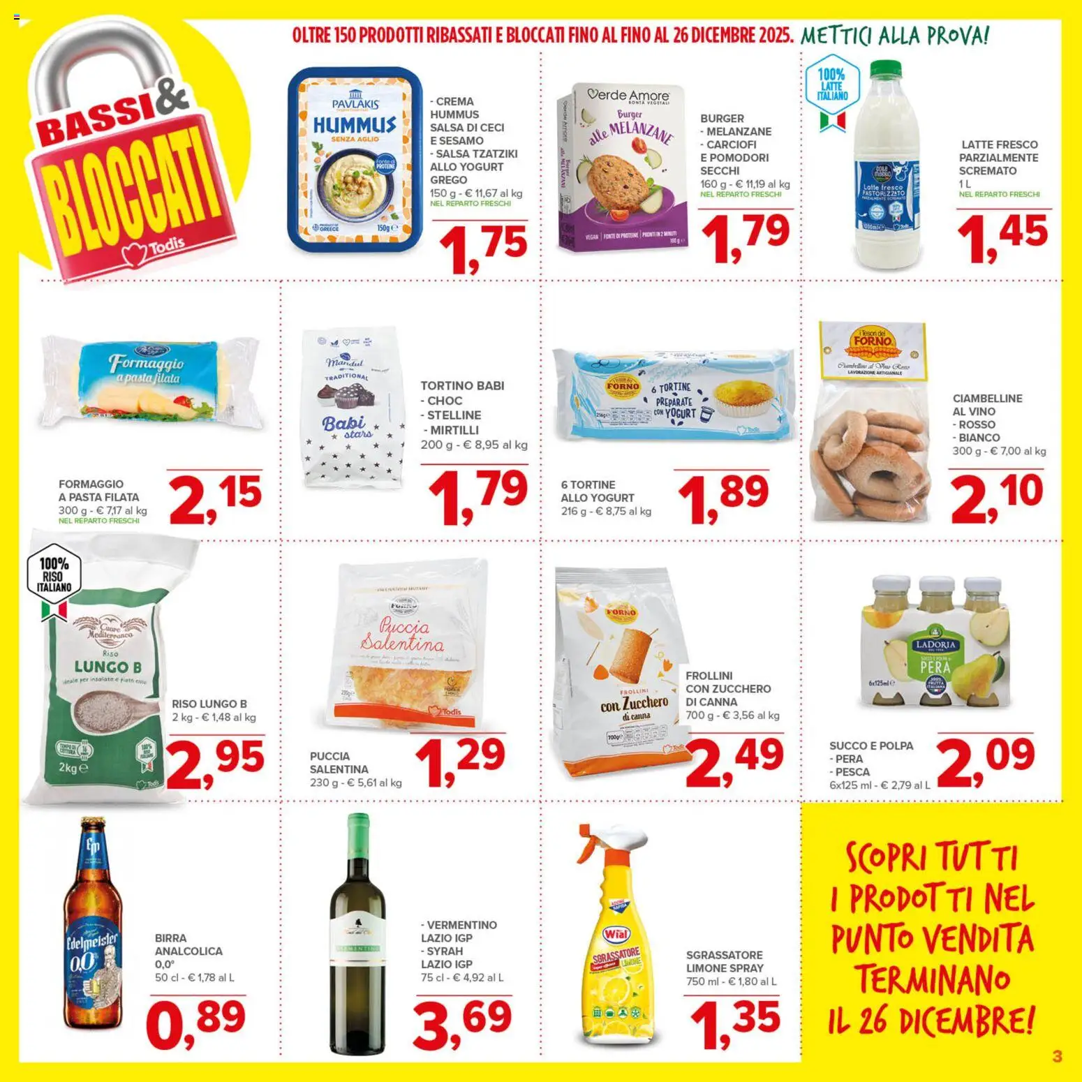 Volantino Todis del 30.10.2025 | Pagina: 3 | Prodotti: Riso, Ceci, Salsa, Hummus