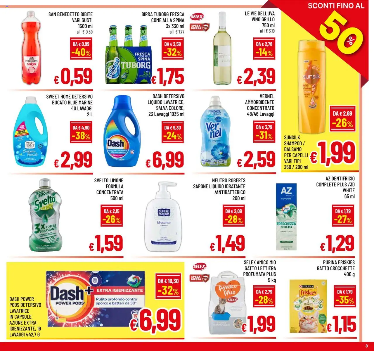 Volantino A&O del 20.08.2025 | Pagina: 3 | Prodotti: Shampoo, Balsamo, Dentifricio, Ammorbidente