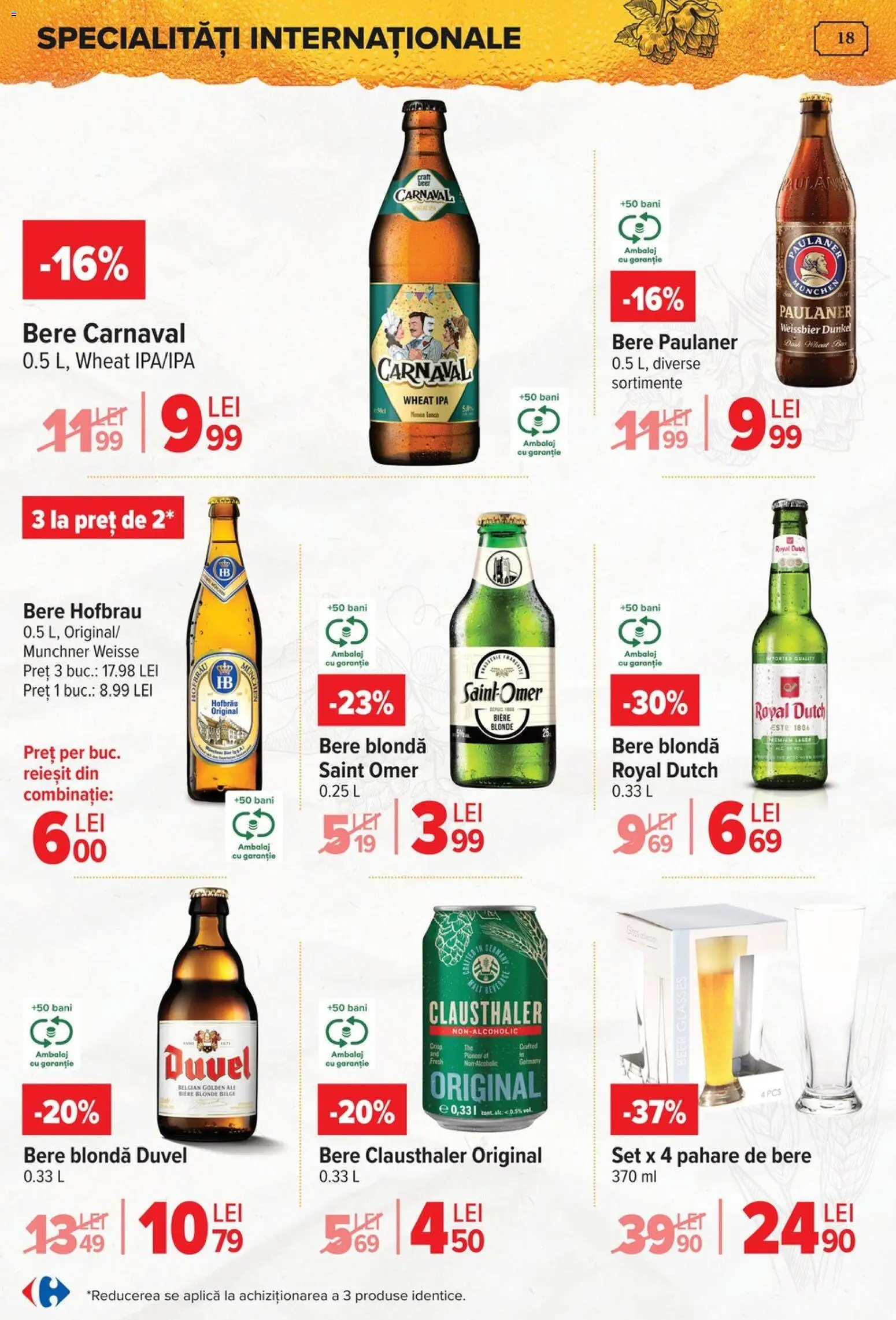 Noul catalog Carrefour – valabil de la 15.04.2026 | Pagină: 18 | Produse: Bec, Pahare, Bere