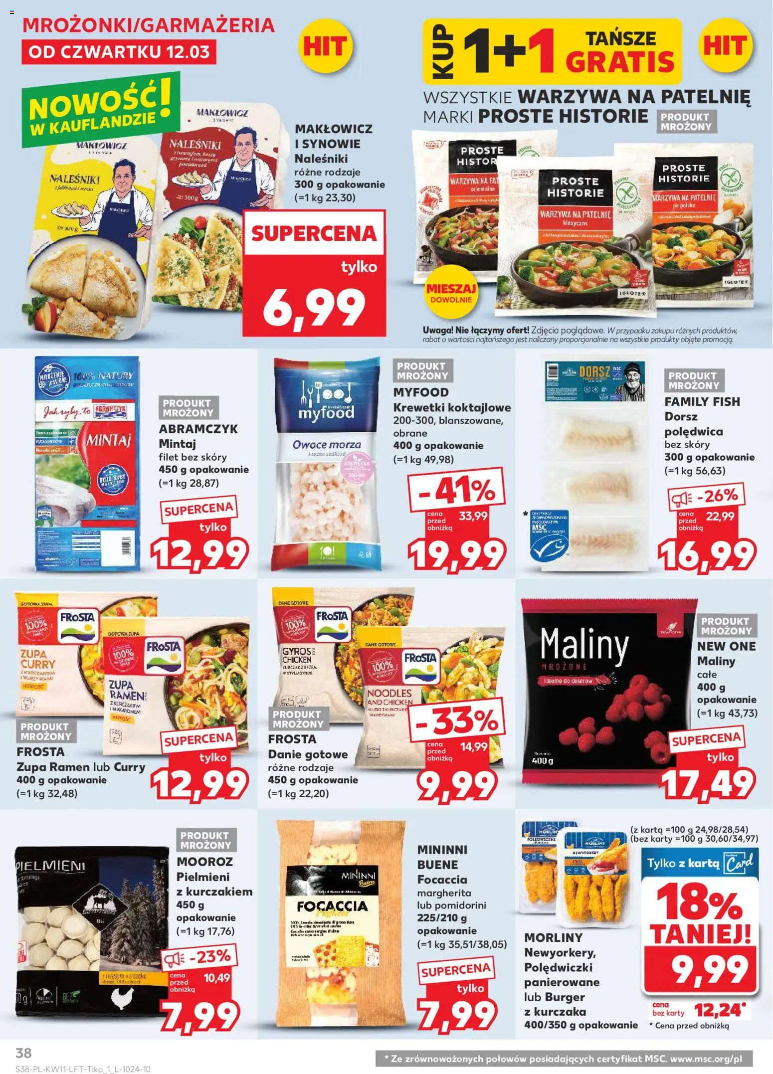 Kaufland Polsko leták od 12.03.2026 | Strana: 38 | Produkty: Burger, Gyros, Ryby, Maliny