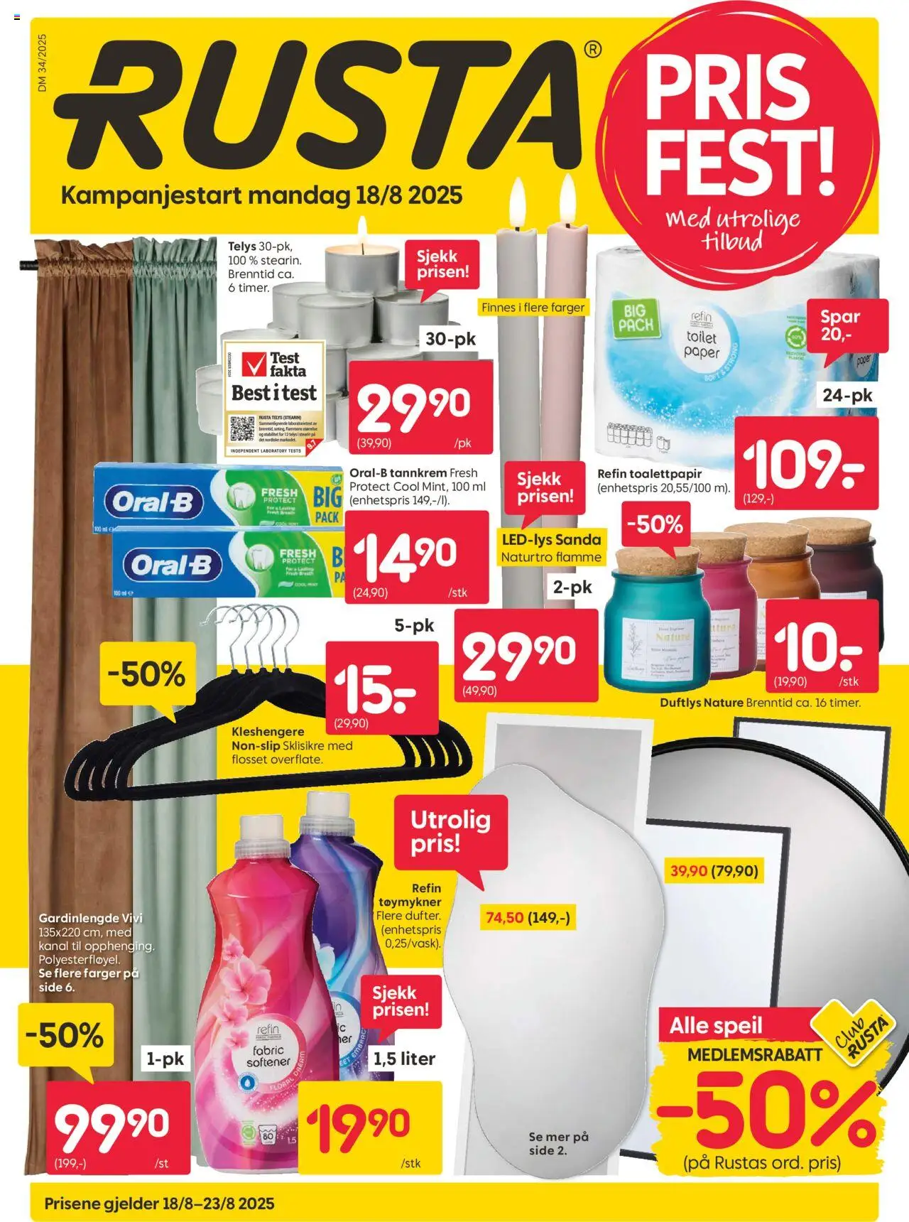  | Side: 1 | Produkter: Tøymykner, Speil, Mouth wash, Duftlys