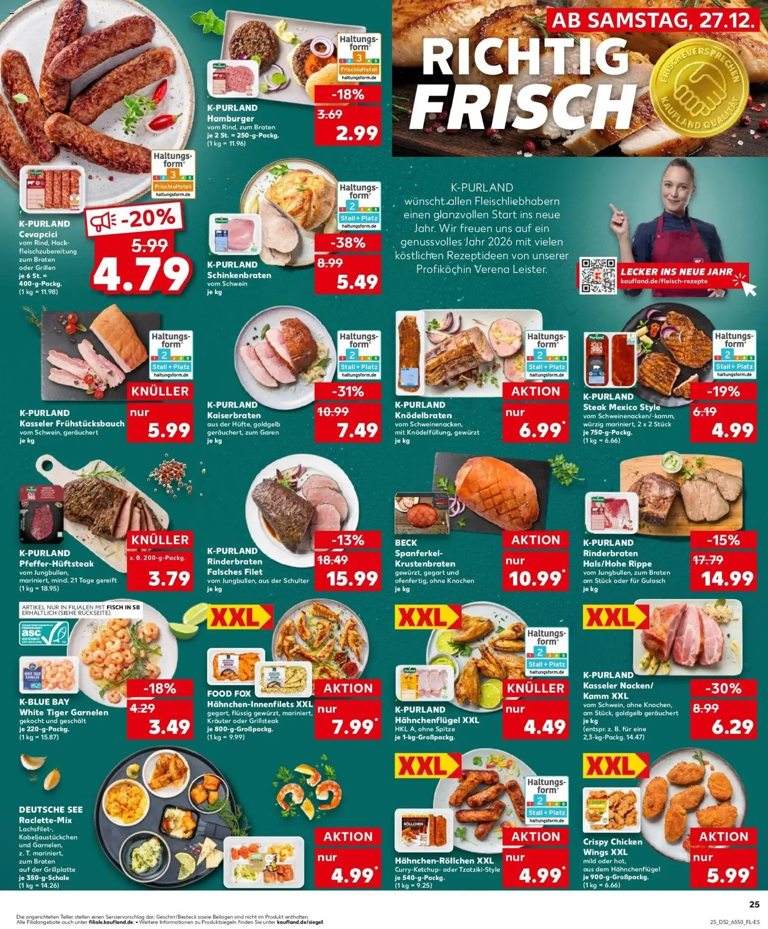 Kaufland prospekt Hamburg	 – gültig ab 28.12.2025 | Seite: 25 | Produkte: Rinderbraten, Fisch, Gulasch, Steak