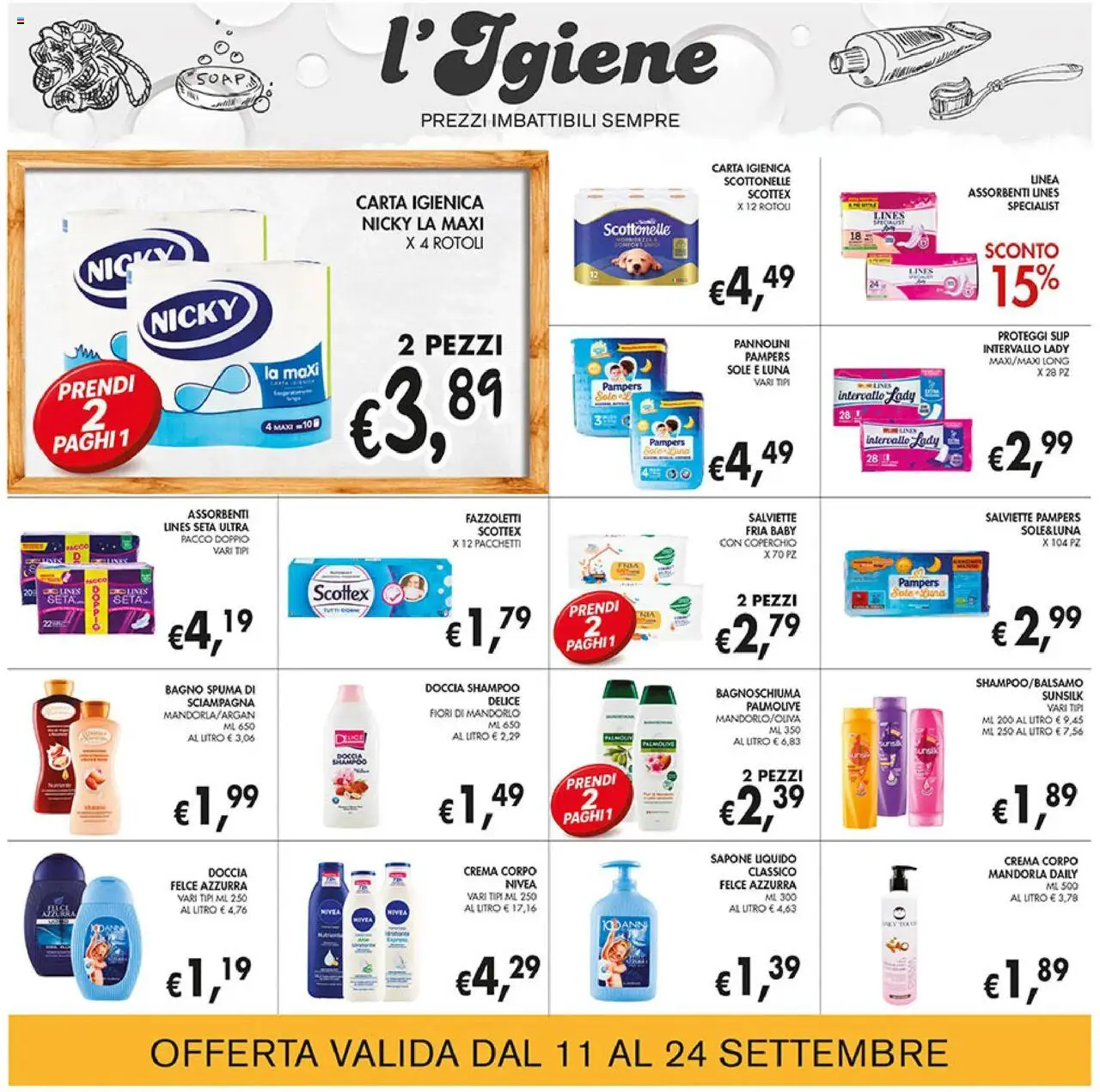 Volantino Coal del 11.09.2025 | Pagina: 21 | Prodotti: Crema, Pampers, Bagno, Doccia