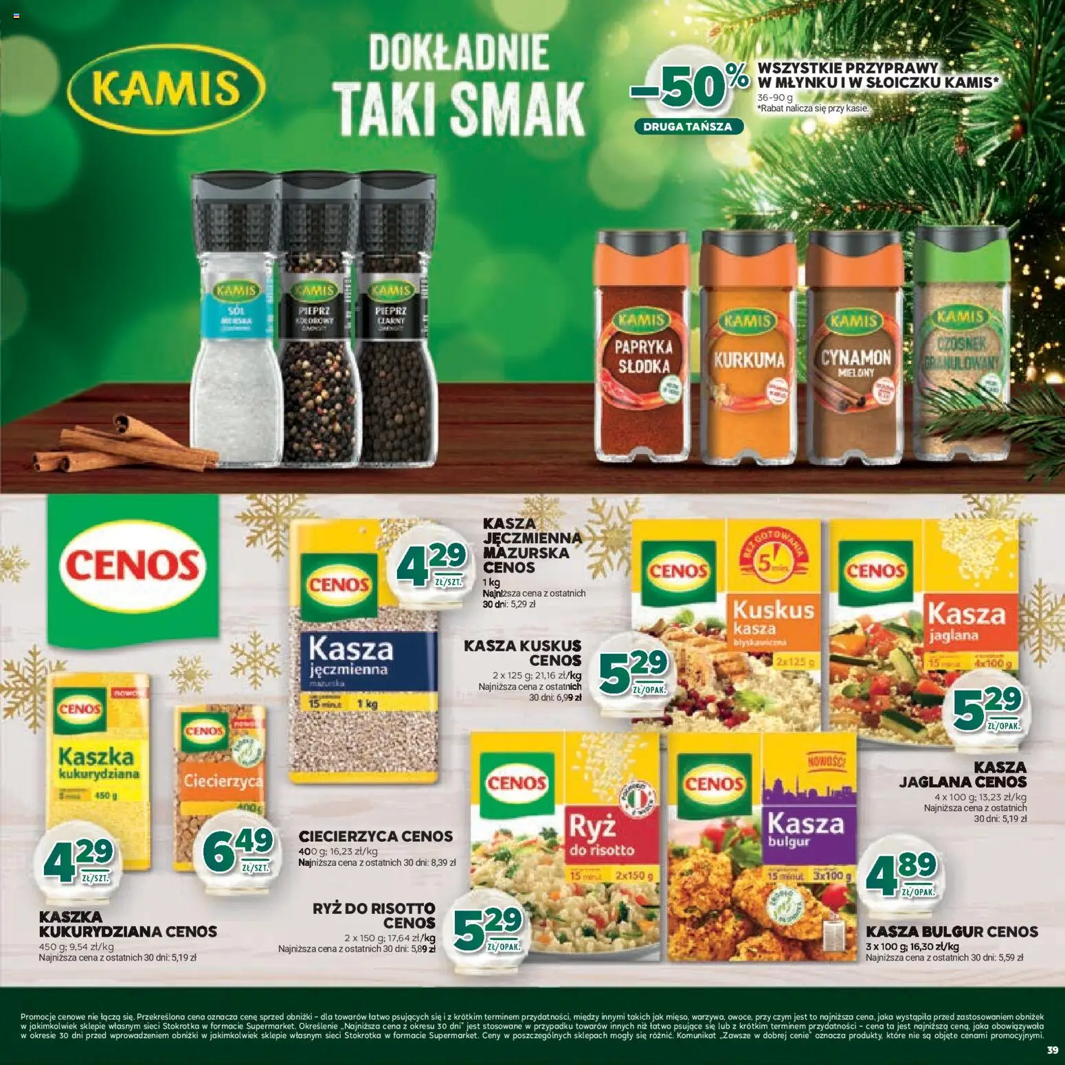 Stokrotka Gazetka - Boże Narodzenie od 11.12.2025 | Strona: 39 | Produkty: Cynamon, Bulgur, Ciecierzyca, Pieprz