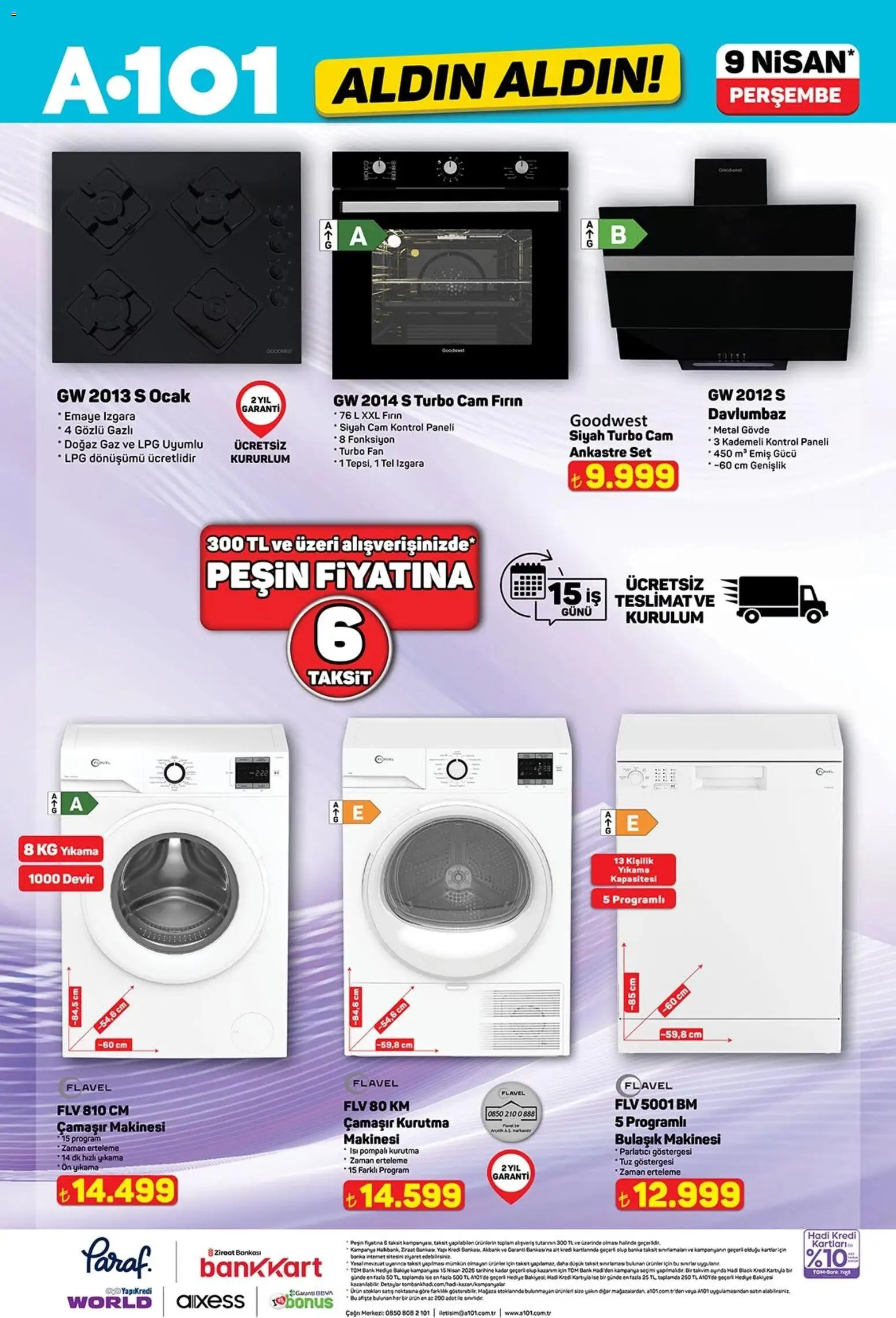 A101 - Katalog Aldın Aldın - 09.04.2026 tarihinden itibaren geçerlidir | Sayfa: 6 | Ürünler: Davlumbaz, Çamaşır makinesi, Izgara, Fan