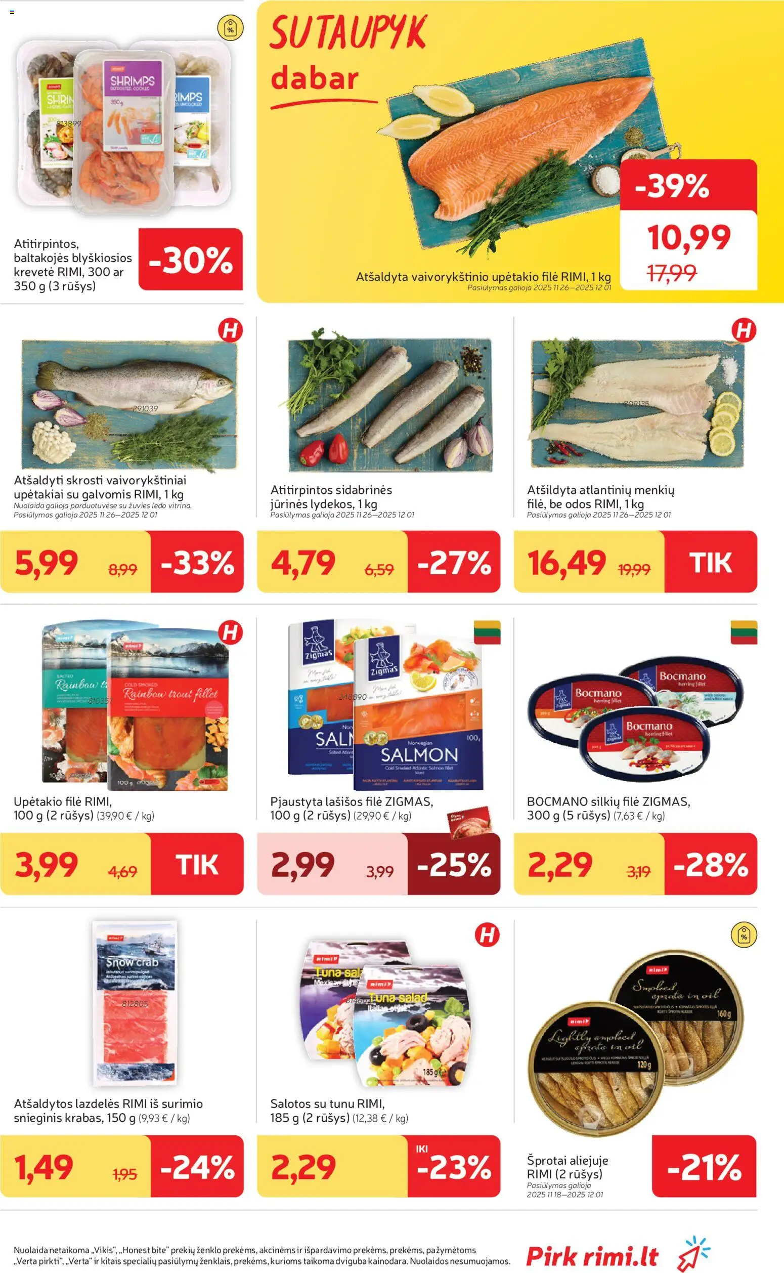 Rimi akcijos nuo 25.11.2025 | Puslapis: 9 | Prekių: Salotos, Lašišos