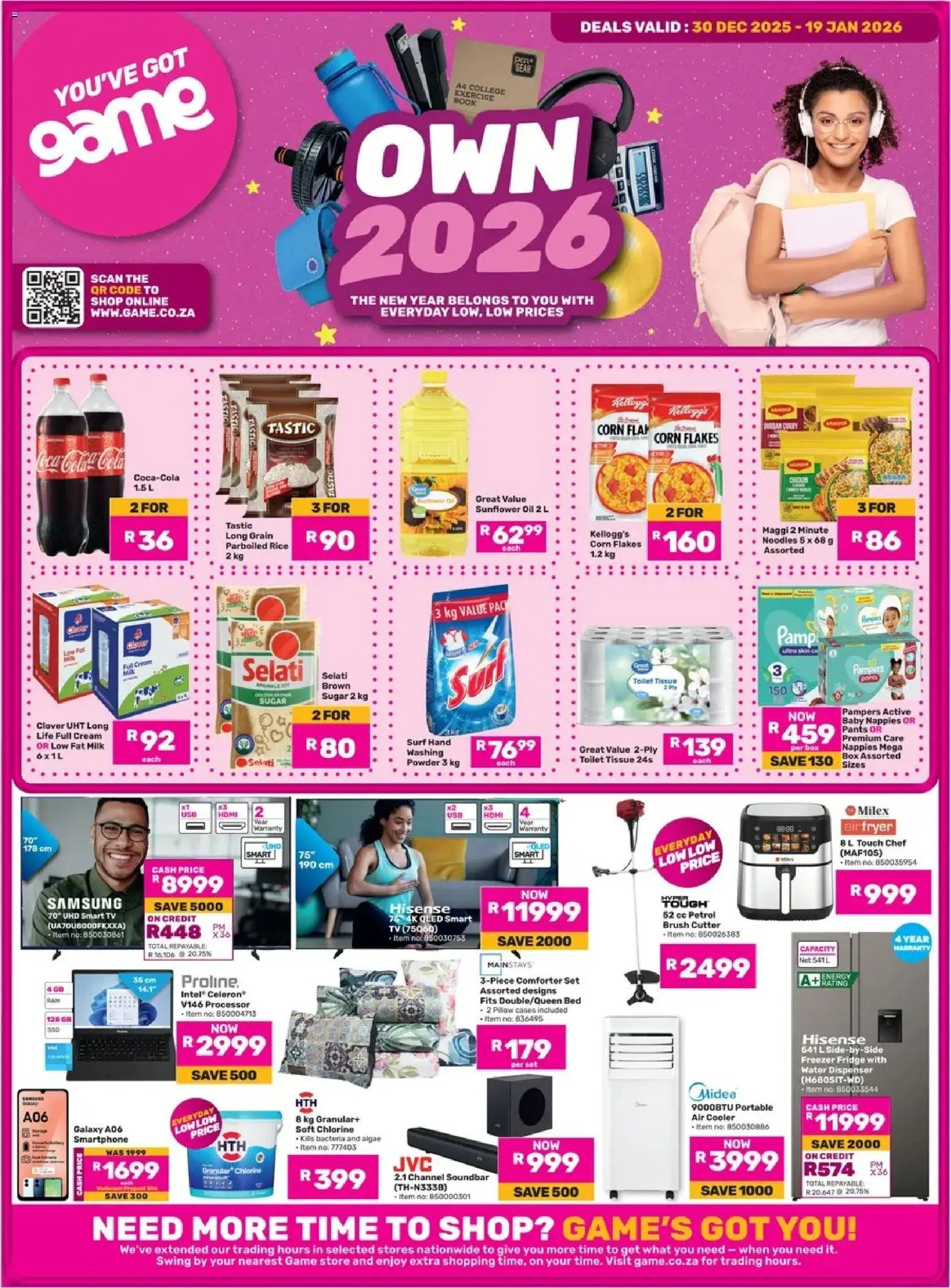 New Game catalogue – valid from 30.12.2025 | Page: 1 | Products: Bed, TV, Water, Nappies